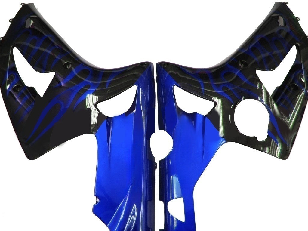 Owiewki Amotopart 2003-2004 Kawasaki ZX6R 636 Black & Blue Flame Ninja Generic