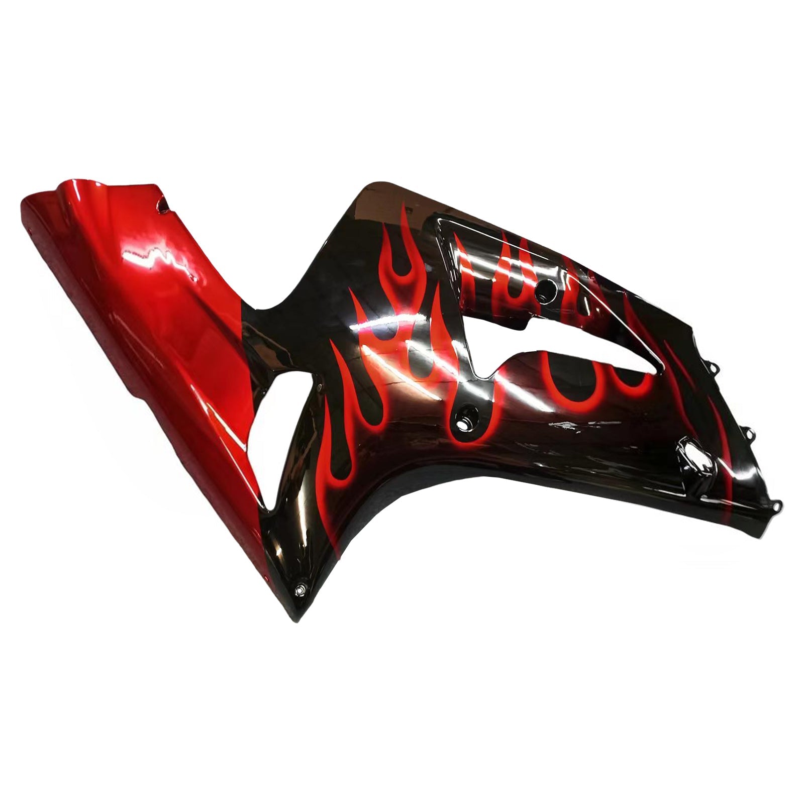 Carénages Amotopart 2003-2004 Kawasaki ZX6R 636 Black &amp; Red Flame ZX6R Generic