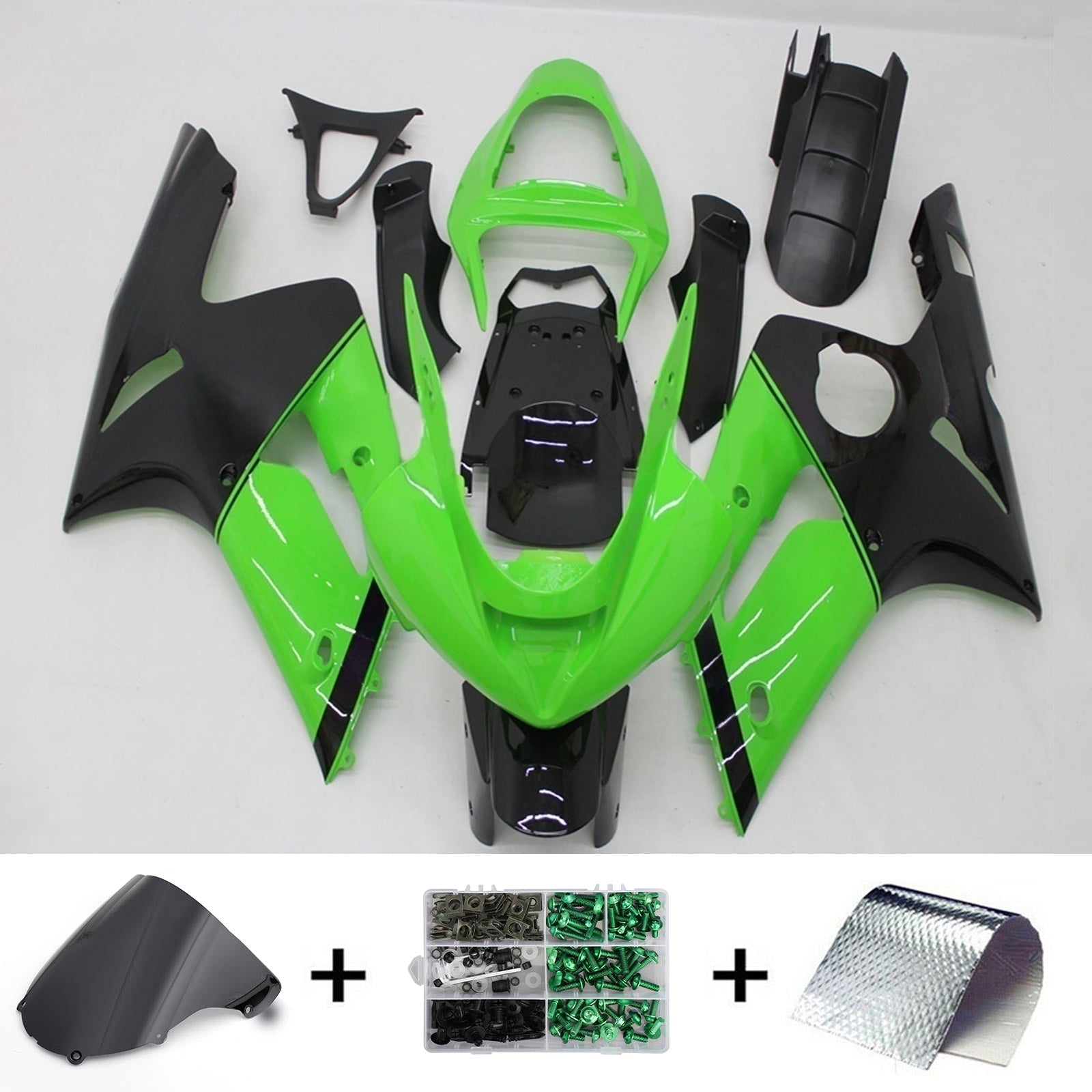 Amotopart Kawasaki ZX6R 636 2003-2004 Kit Carroserie Plastic Abs