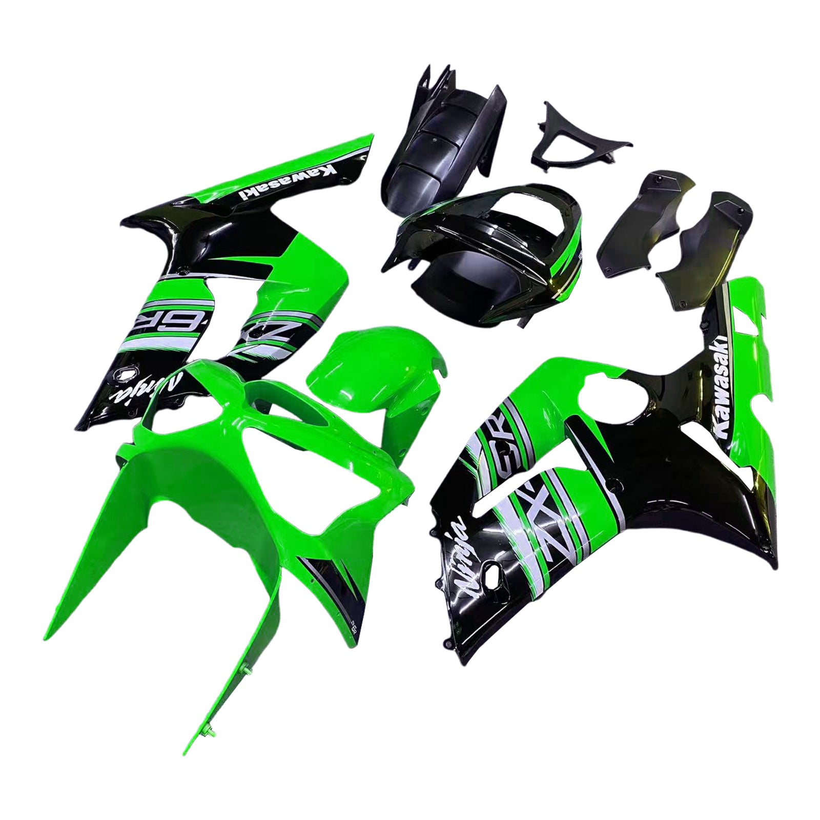 Amotopart Kawasaki ZX6R 636 2003-2004 Kit Carroserie Plastic ABS