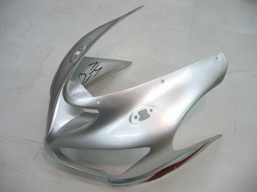 Carénages Amotopart 2005-2006 Kawasaki ZX6R 636 Silver &amp; Red Flame Ninja Generic
