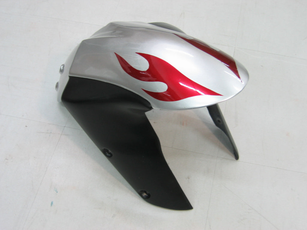 Carénages Amotopart 2005-2006 Kawasaki ZX6R 636 Silver &amp; Red Flame Ninja Generic