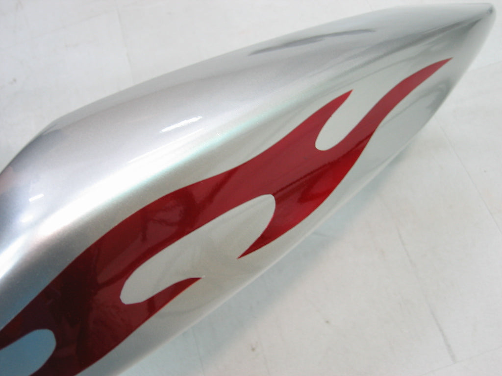 Carénages Amotopart 2005-2006 Kawasaki ZX6R 636 Silver &amp; Red Flame Ninja Generic