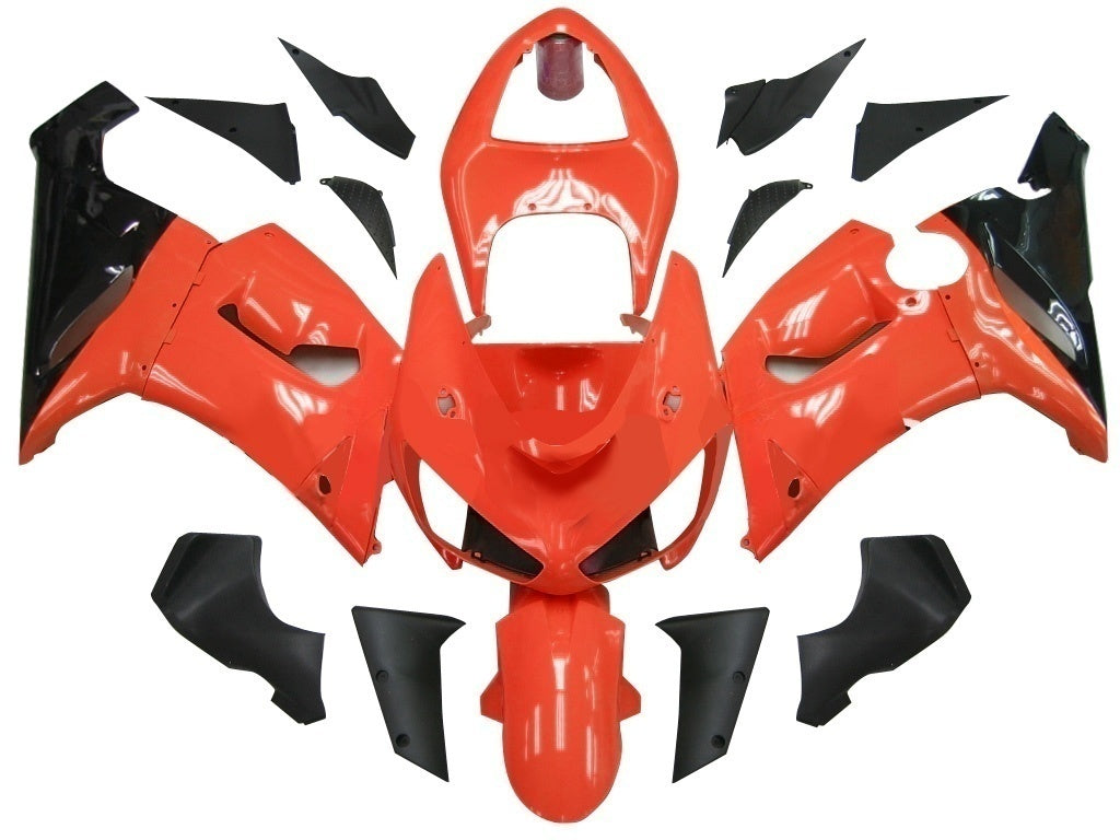 Carénages Amotopart 2005-2006 Kawasaki ZX6R 636 Orange Black elf Ninja Generic