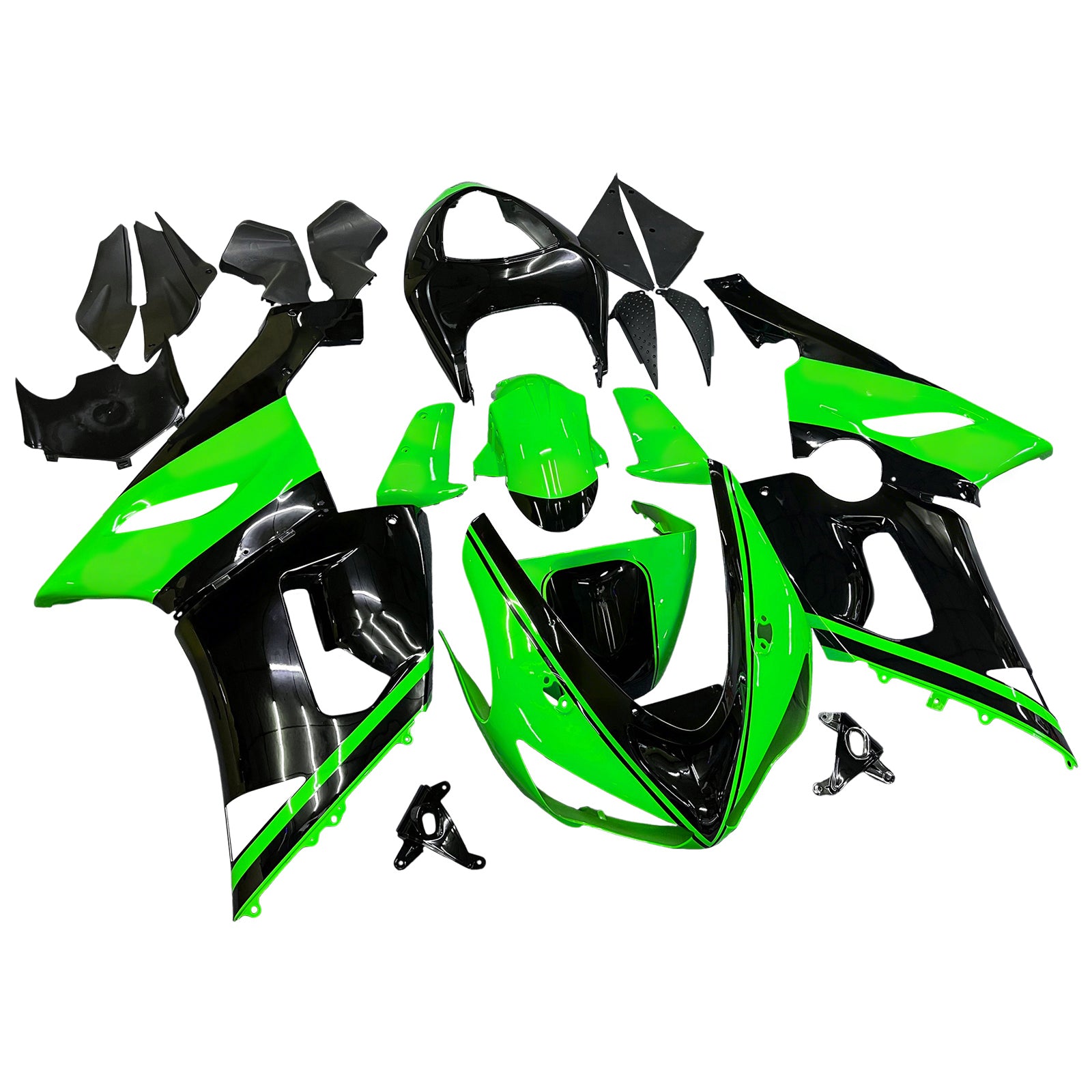 Huoneet Amotopart 2005-2006 Kawasaki ZX6R 636 Musta vihreä Kawasaki Generic