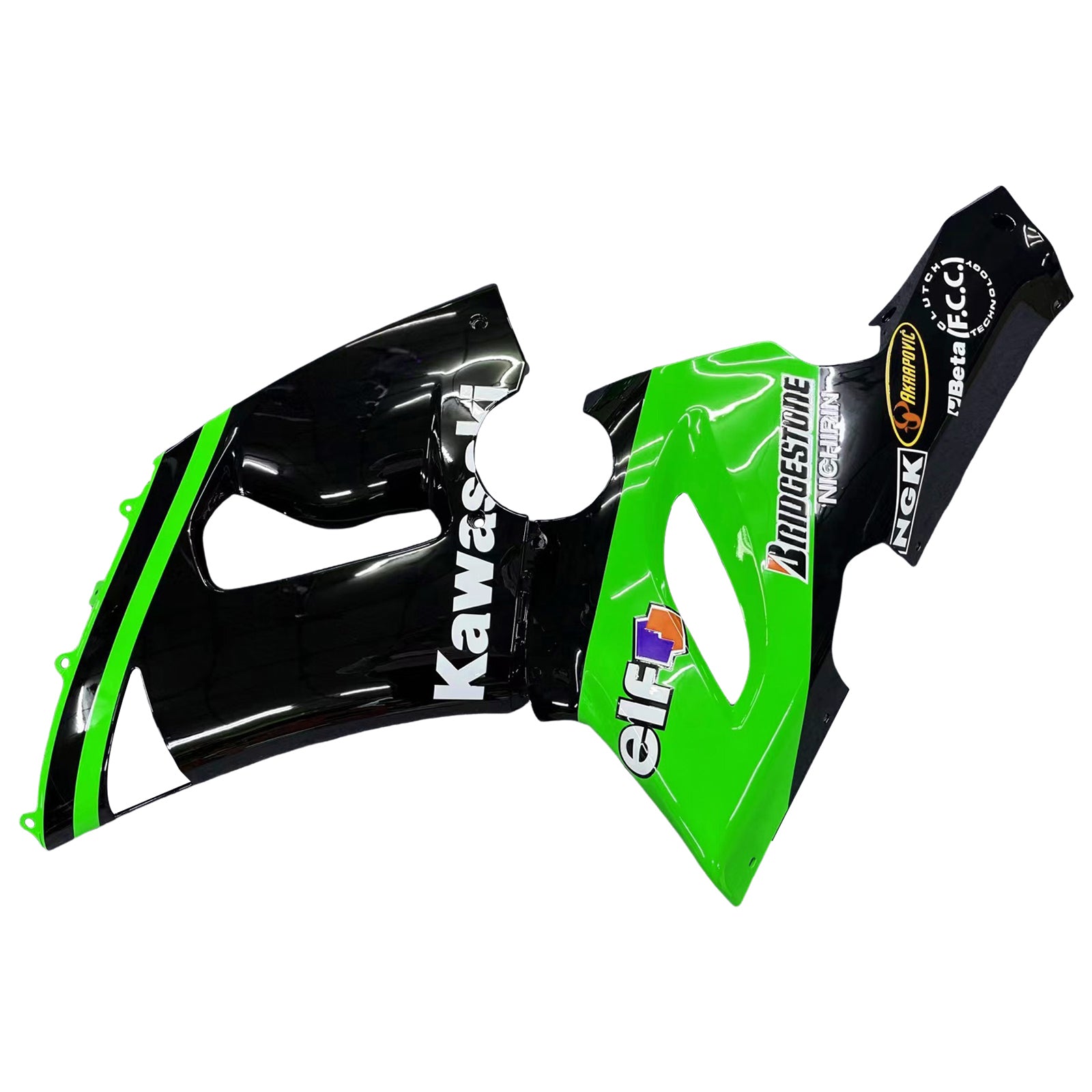 Carenados Amotopart 2005-2006 Kawasaki ZX6R 636 Verde Negro Kawasaki Genérico