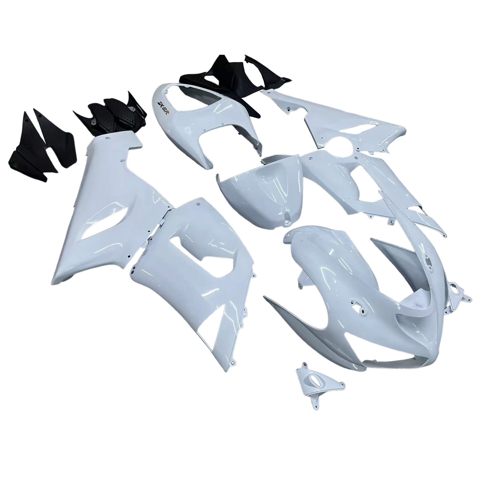 Carénages Amotopart 2005-2006 Kawasaki ZX6R 636 White Zx6r ninja generic