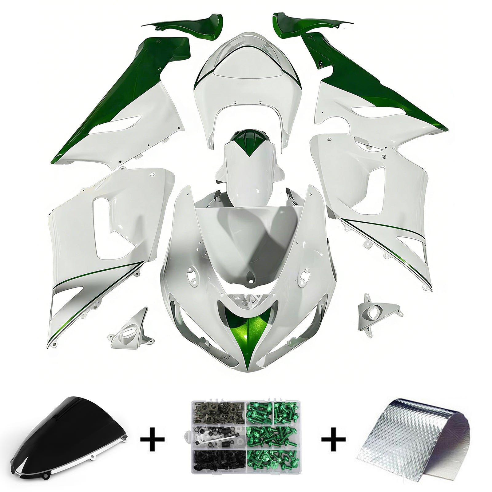 Amotopart Kawasaki ZX6R 636 2005-2006 ABS muovinen korin suojasarja
