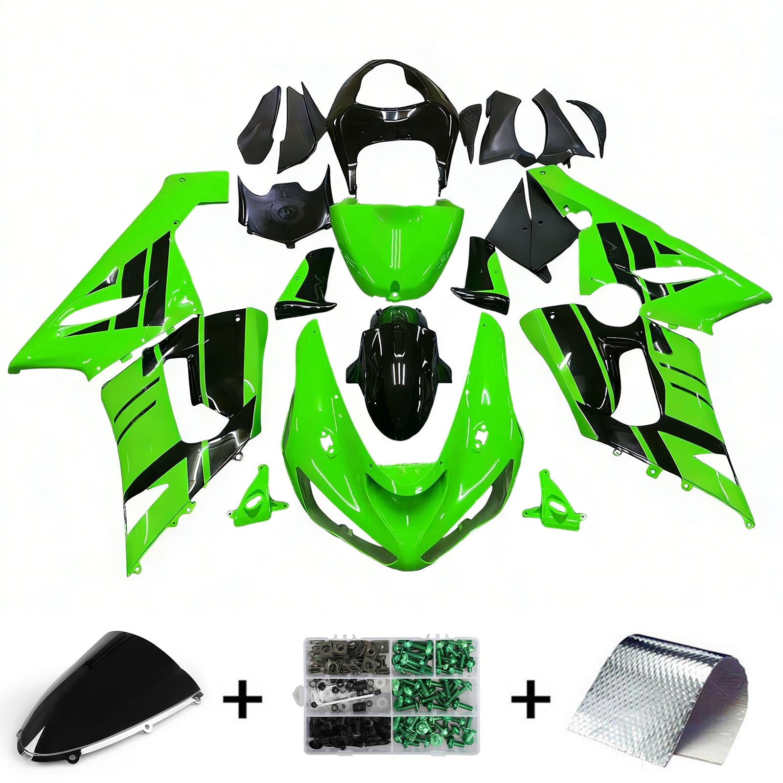 Amotopart Kawasaki ZX6R 636 2005-2006 ABS muovinen korin suojasarja