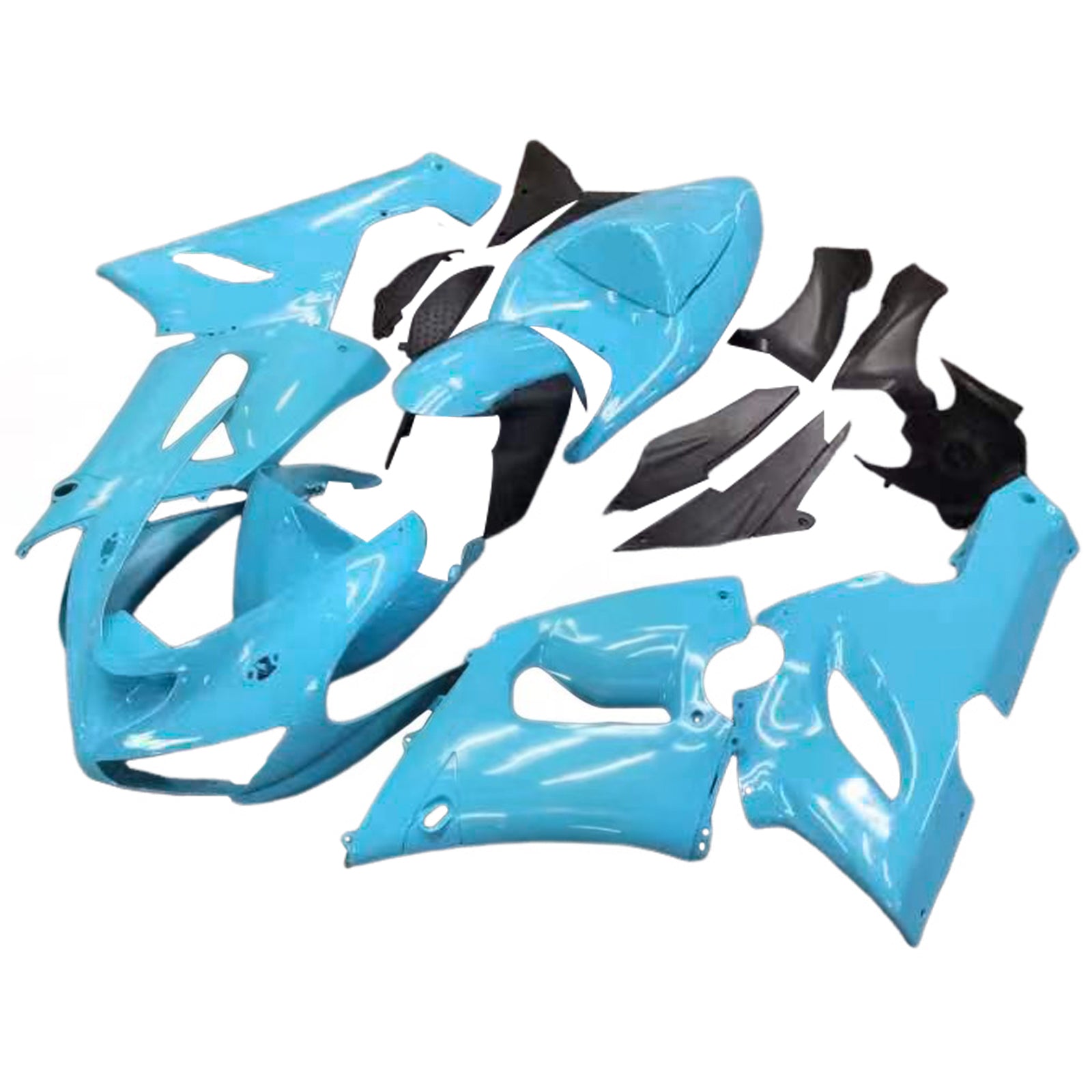 Amotopart Kawasaki ZX6R 636 2005-2006 Kit Carénage Carrosserie Plastique ABS