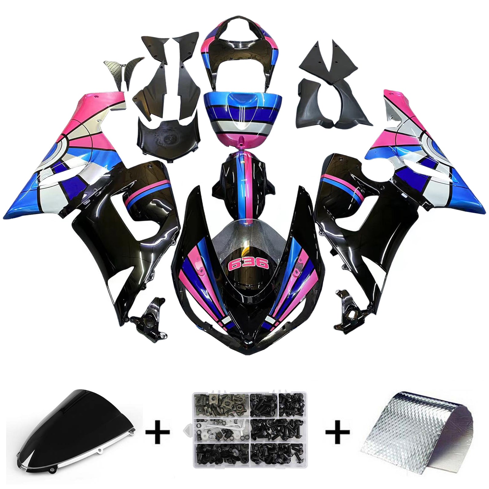 Amotopart kuipset voor Kawasaki ZX6R 636 2005-2006 Generiek