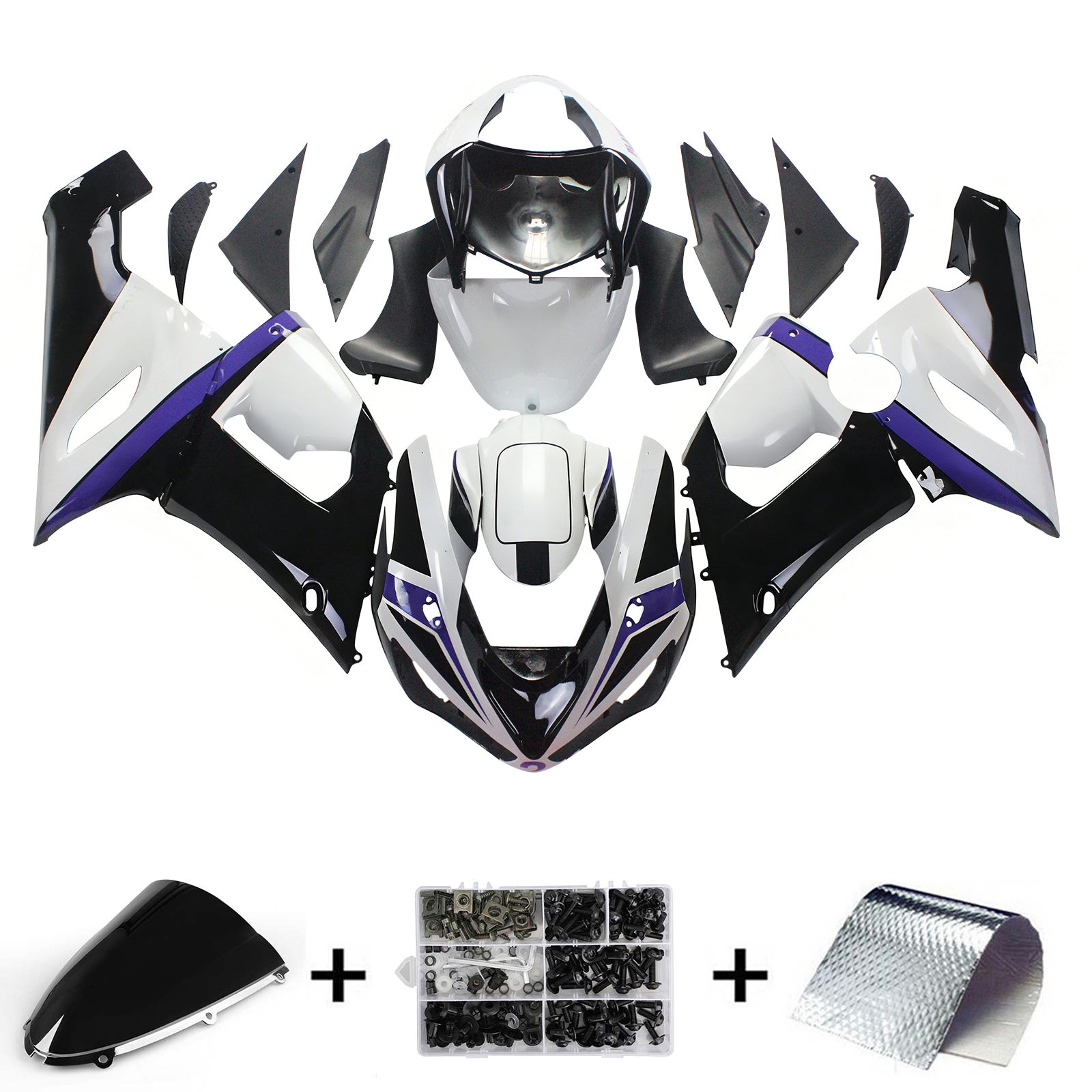 Kit de carénage Amotopart pour Kawasaki ZX6R 636 2005-2006 générique