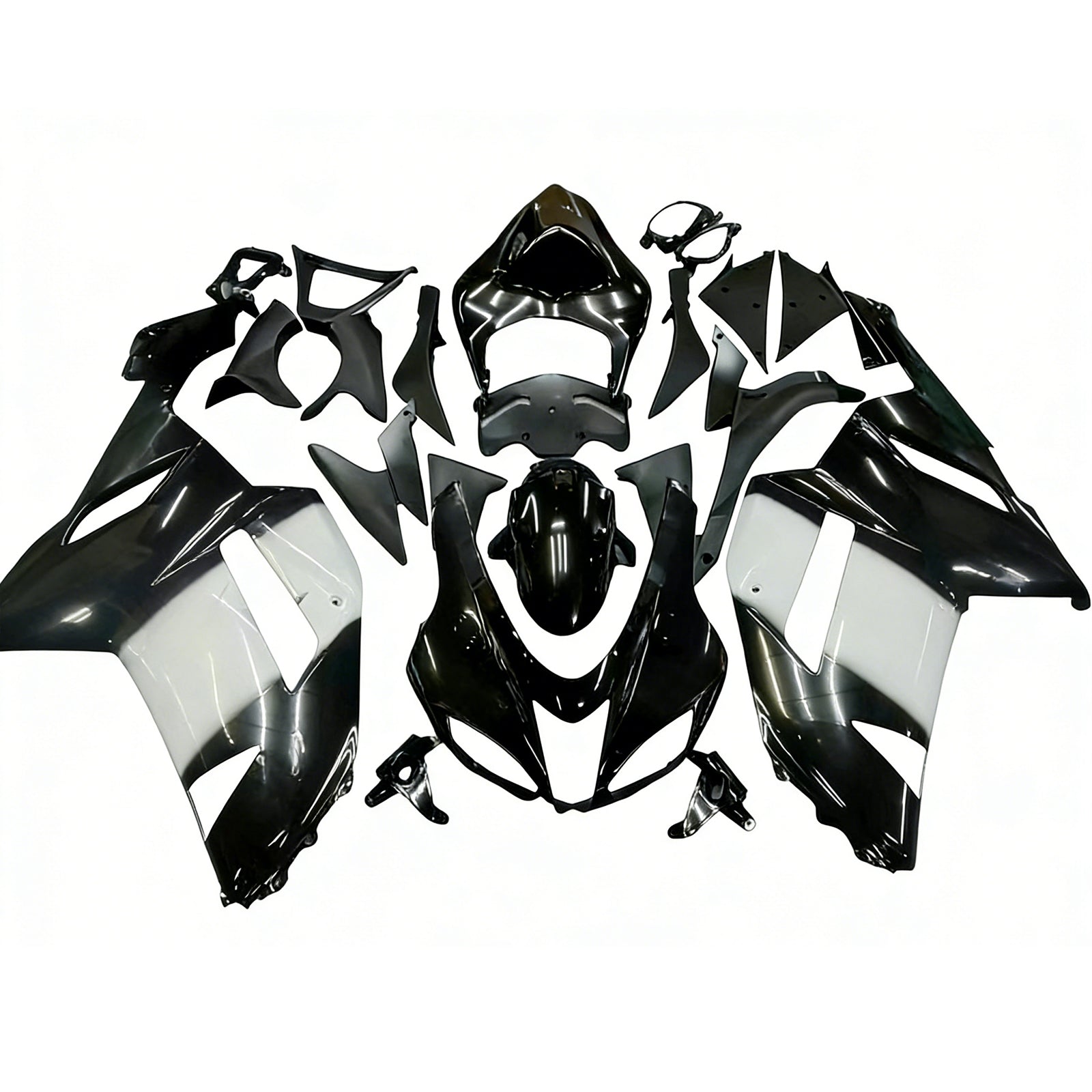 Carénages Amotopart 2007-2008 Kawasaki ZX6R ZX636 Noir Blanc West Ninja Generic