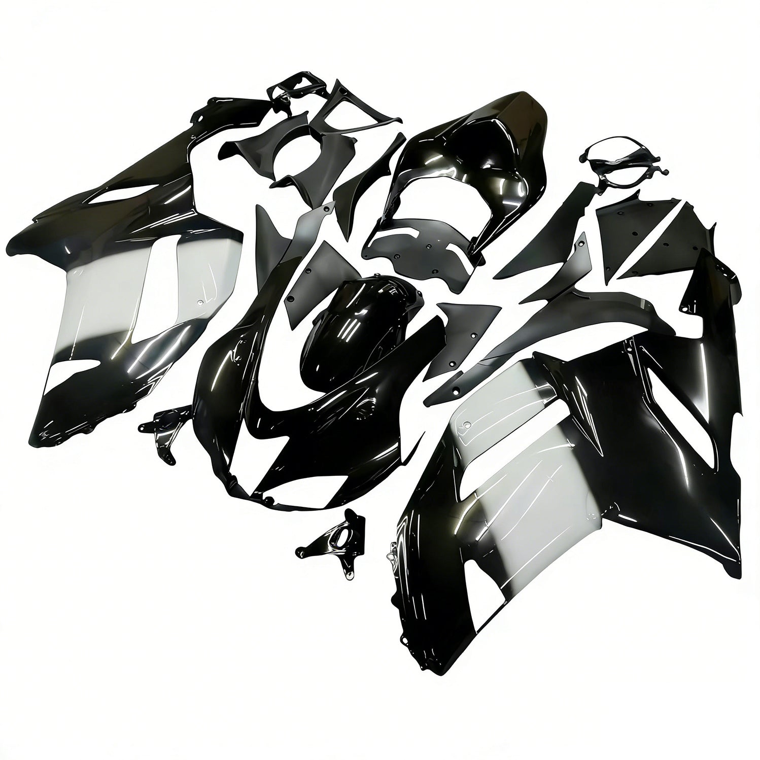 Carénages Amotopart 2007-2008 Kawasaki ZX6R ZX636 Noir Blanc West Ninja Generic