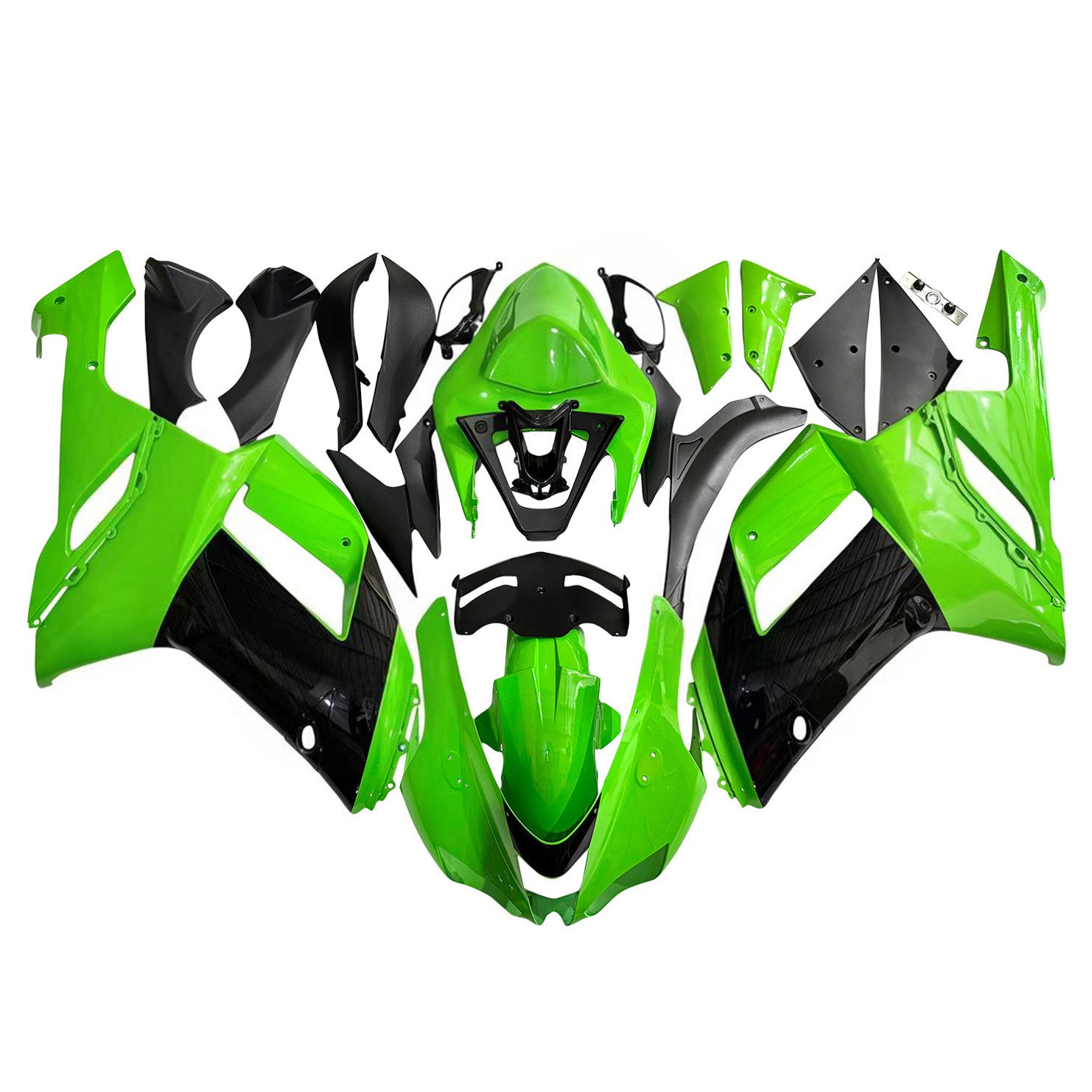 2007-2008 Kawasaki ZX6R 636 Korin ruiskutussuojasarja Abs Muovi asennettu