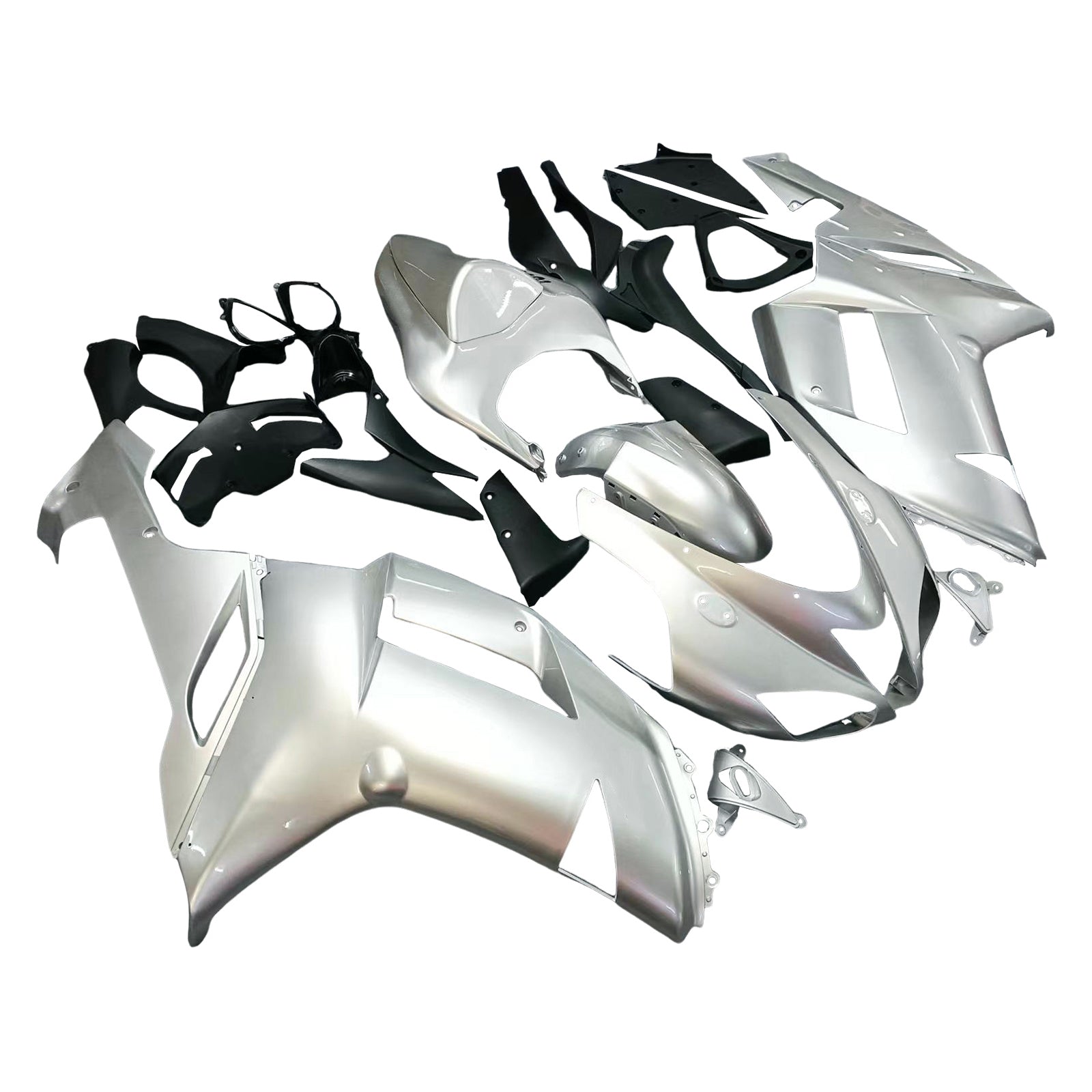 Carénages Amotopart 2007-2008 Kawasaki ZX6R ZX636 Silver Ninja Generic