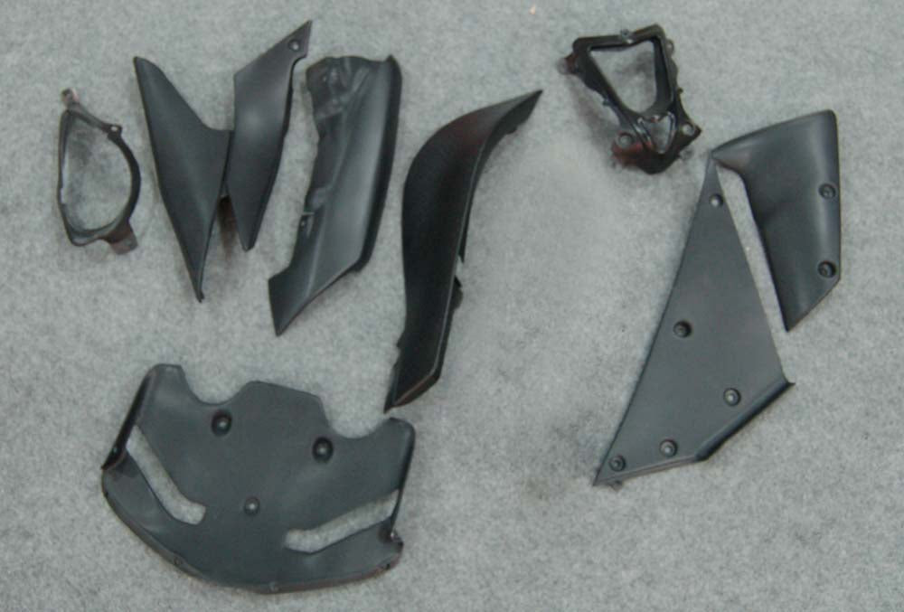 Carénages Amotopart 2007-2008 Kawasaki ZX6R ZX636 Black &amp; Red Flame Ninja Generic