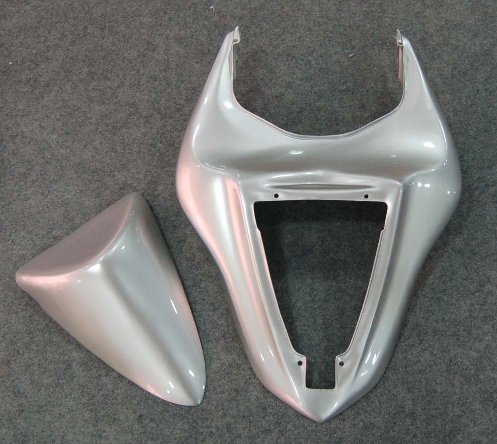 Carénages Amotopart 2007-2008 Kawasaki ZX6R ZX636 Silver &amp; Red Flame ZX6R Generic