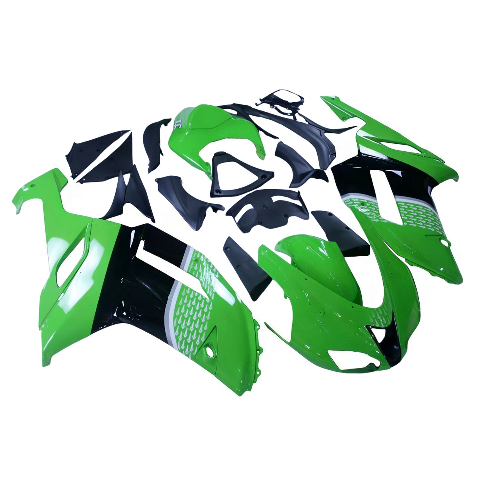 Carénages Amotopart 2007-2008 Kawasaki ZX6R ZX636 Vert Noir ZX6R Generic