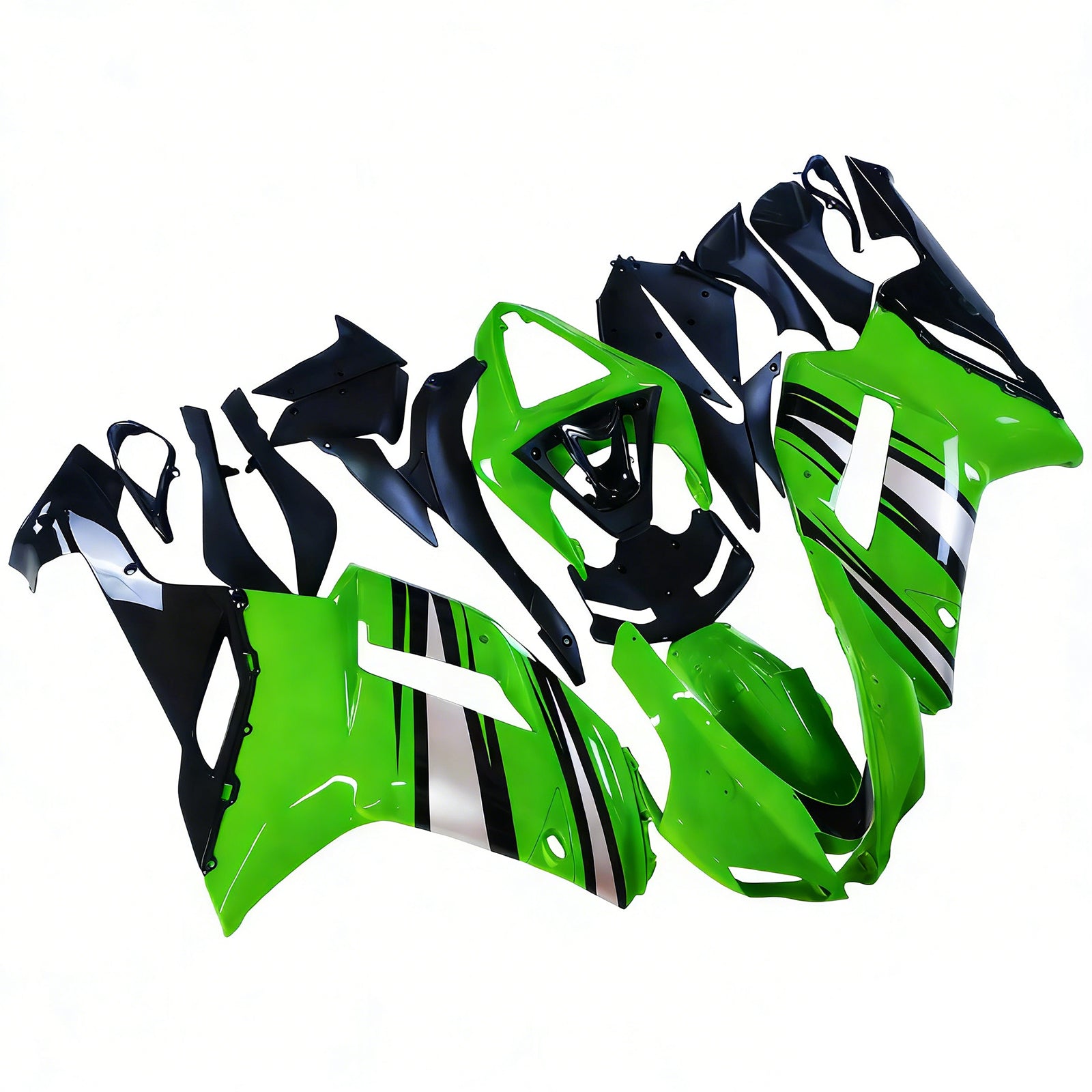Carene Amotopart 2007-2008 Kawasaki ZX6R ZX636 Verde Nero Argento Ninja ZX6R Generico