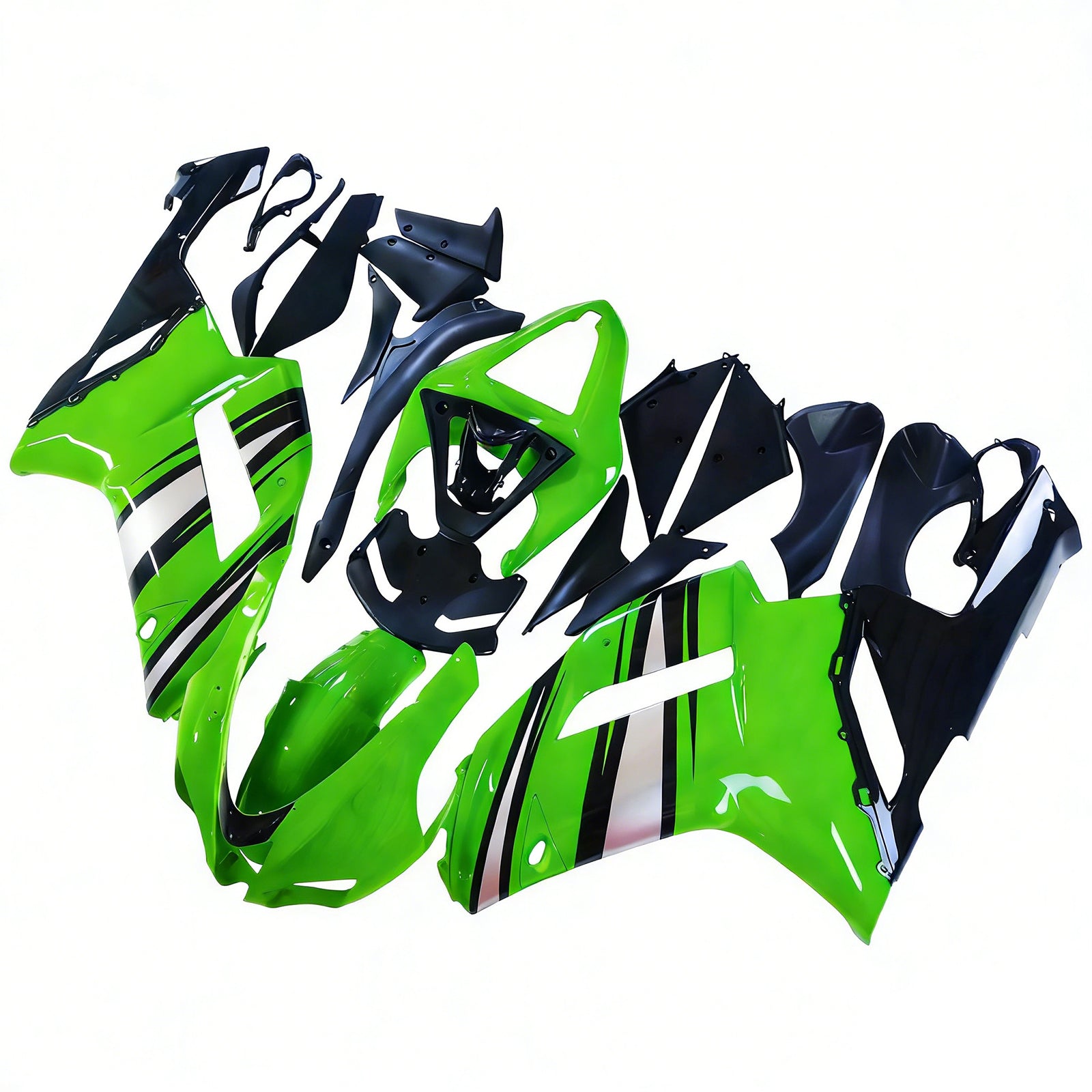 Carene Amotopart 2007-2008 Kawasaki ZX6R ZX636 Verde Nero Argento Ninja ZX6R Generico