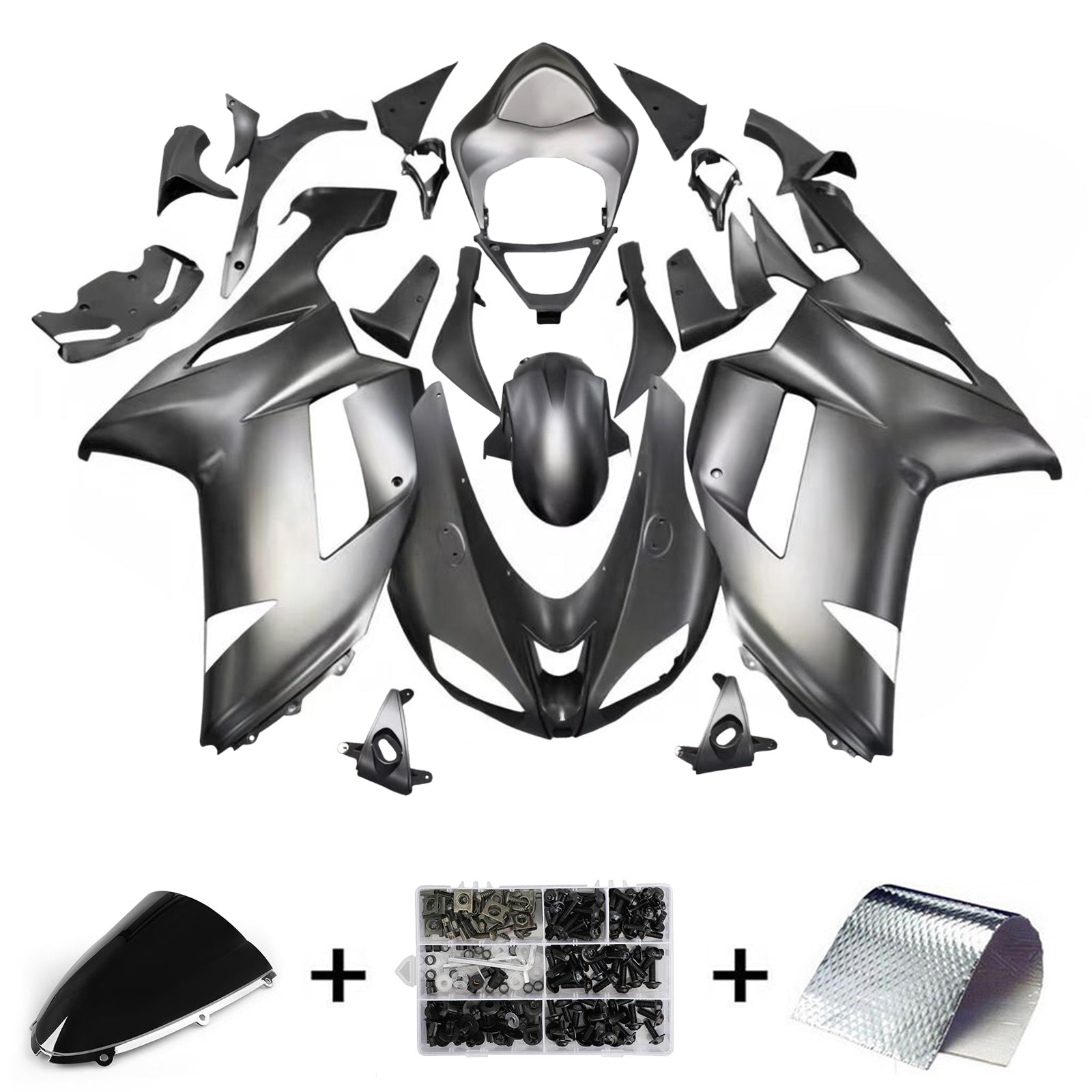 Amotopart Kawasaki ZX6R 636 2007-2008 ABS muovinen korin suojasarja