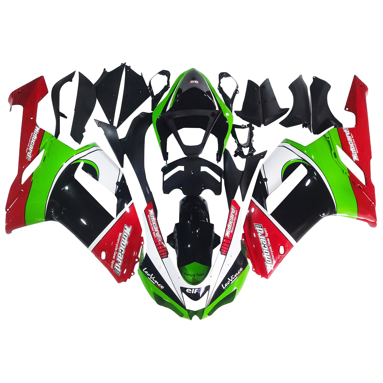 Amotopart Kawasaki ZX6R 636 2007-2008 Kit Carrosserie Plastic ABS