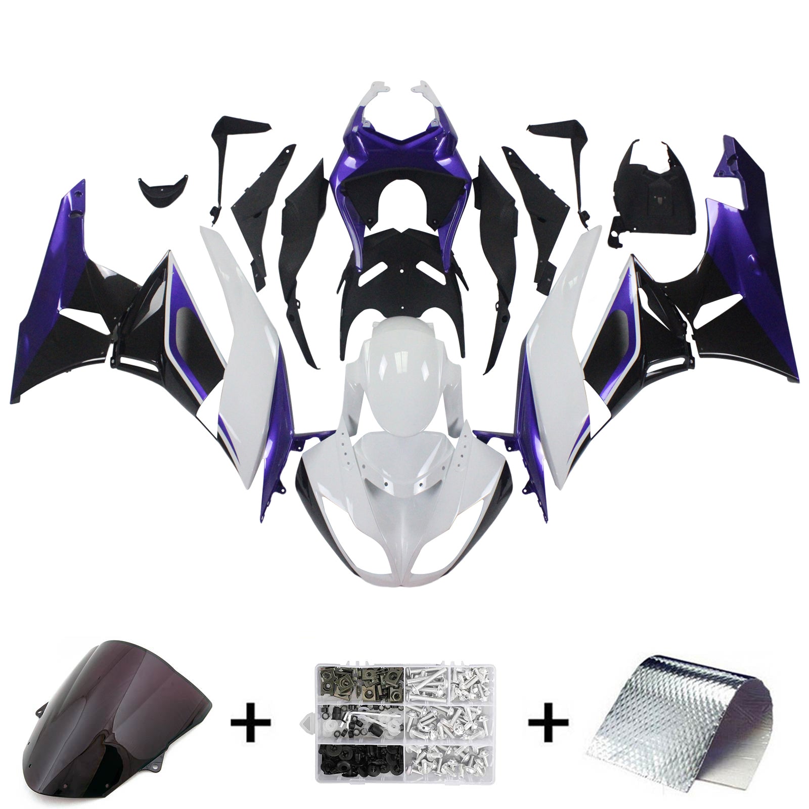 Kit de carénage Amotopart pour Kawasaki ZX6R 636 2009-2012 Générique