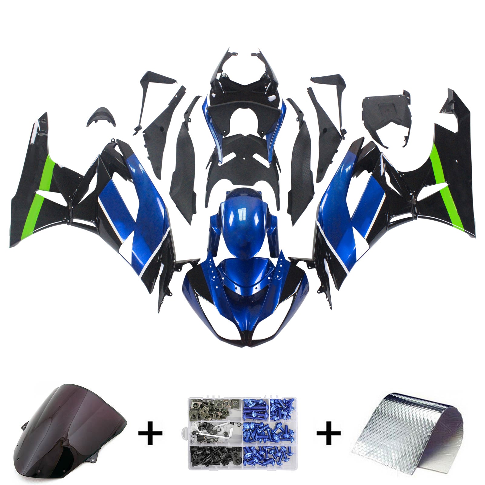 Kit de carénage Amotopart pour Kawasaki ZX6R 636 2009-2012 Générique