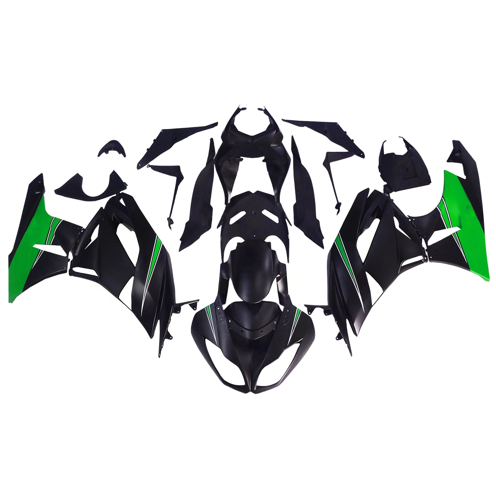 Amotopart Kawasaki ZX6R 636 2009-2012 Kit Carénage Carrosserie Plastique ABS
