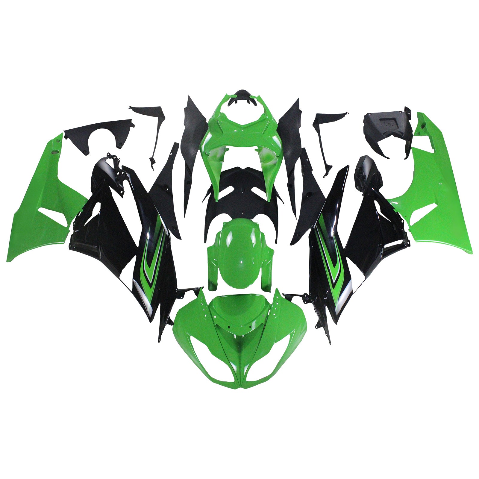 Amotopart Kawasaki ZX6R 636 2009-2012 Kit Carénage Carrosserie Plastique ABS