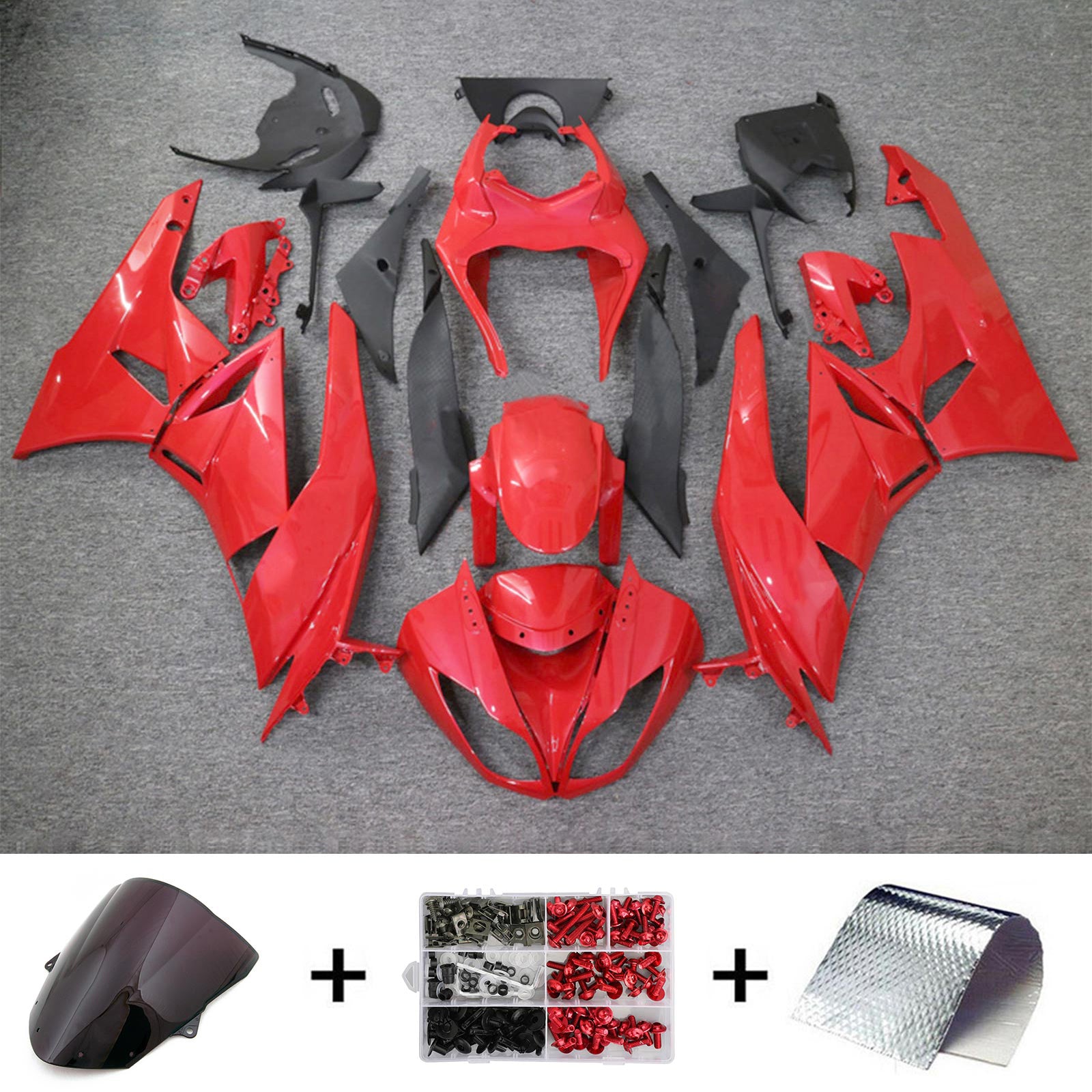 Amotopart Kawasaki ZX6R 636 2009-2012 Zestaw owiewek nadwozia z tworzywa ABS