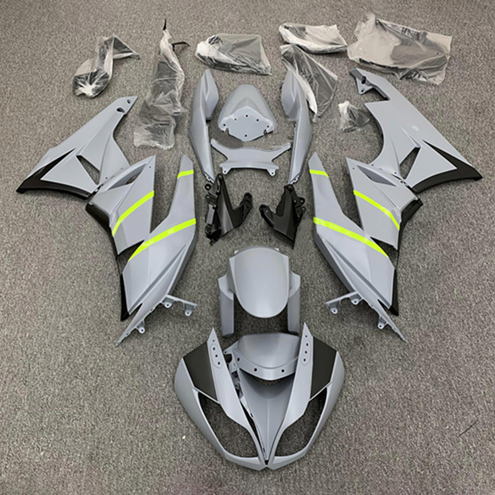 Amotopart Kawasaki ZX6R 636 2009-2012 Kit Carénage Carrosserie Plastique ABS