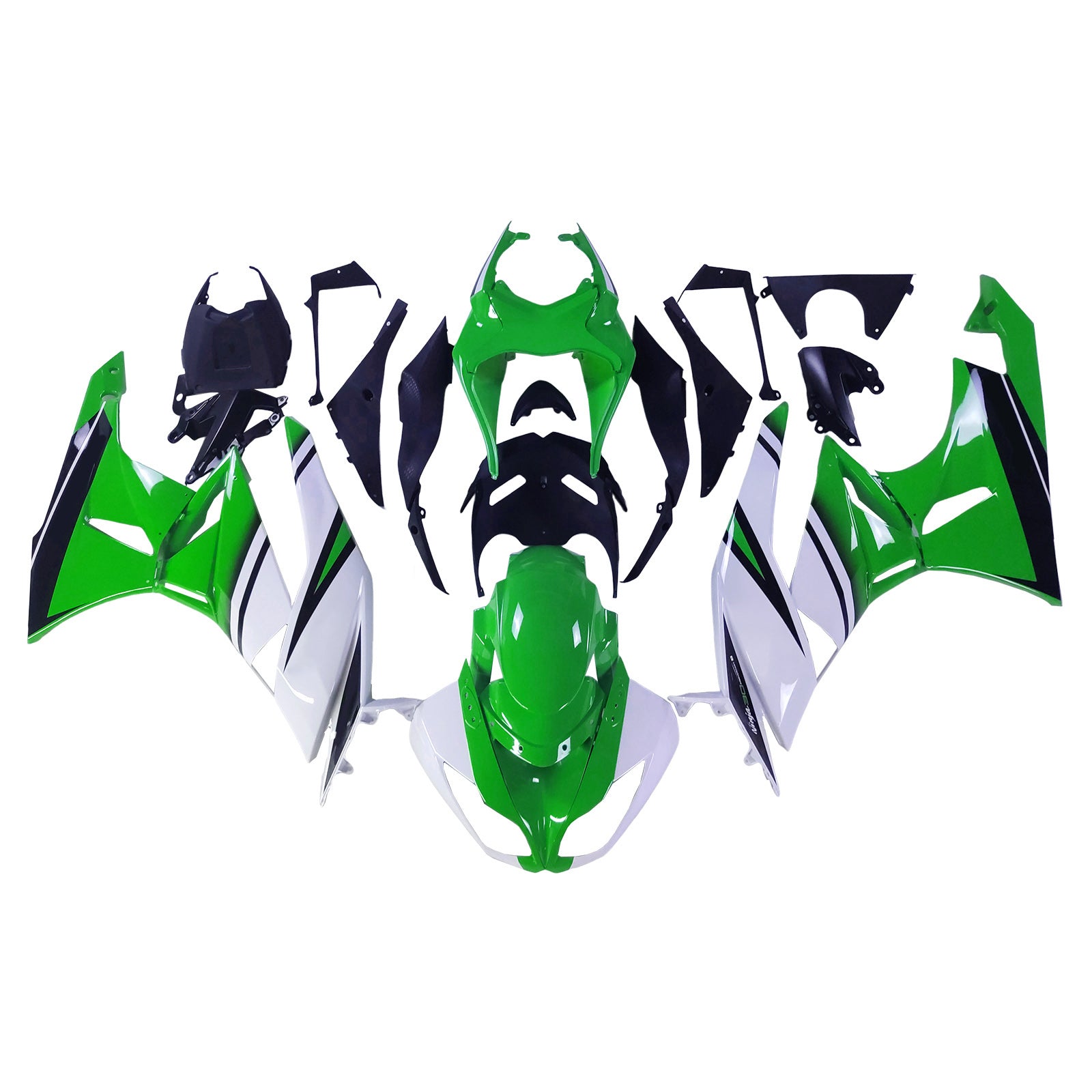 Amotopart Kawasaki ZX6R 636 2009-2012 Kit Carénage Carrosserie Plastique ABS