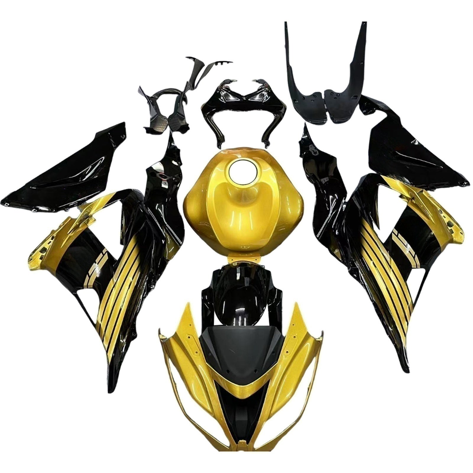 Amotopart Kawasaki ZX6R 636 2013-2018 Kit Carénage Carrosserie Plastique ABS