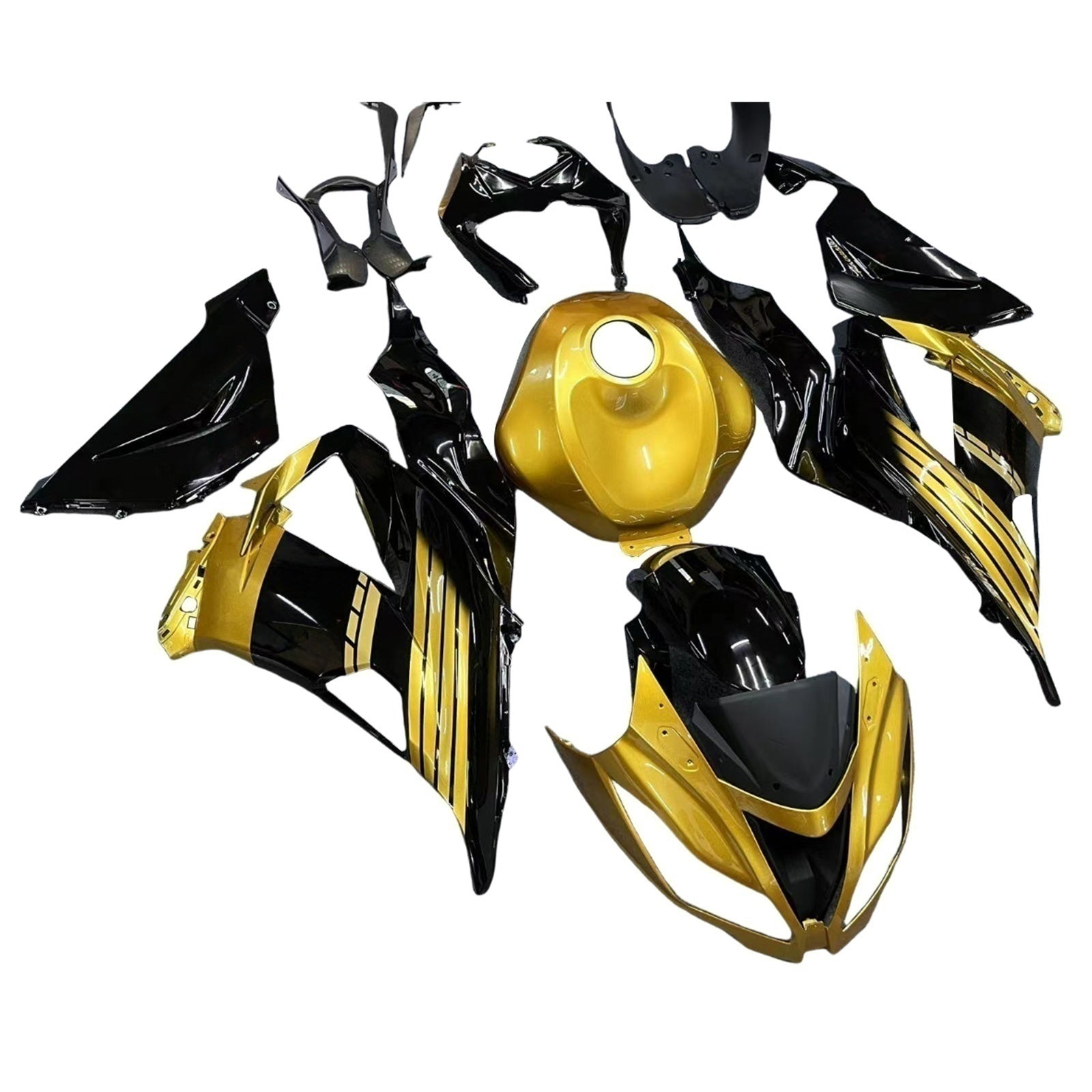 Amotopart Kawasaki ZX6R 636 2013-2018 Kit Carénage Carrosserie Plastique ABS