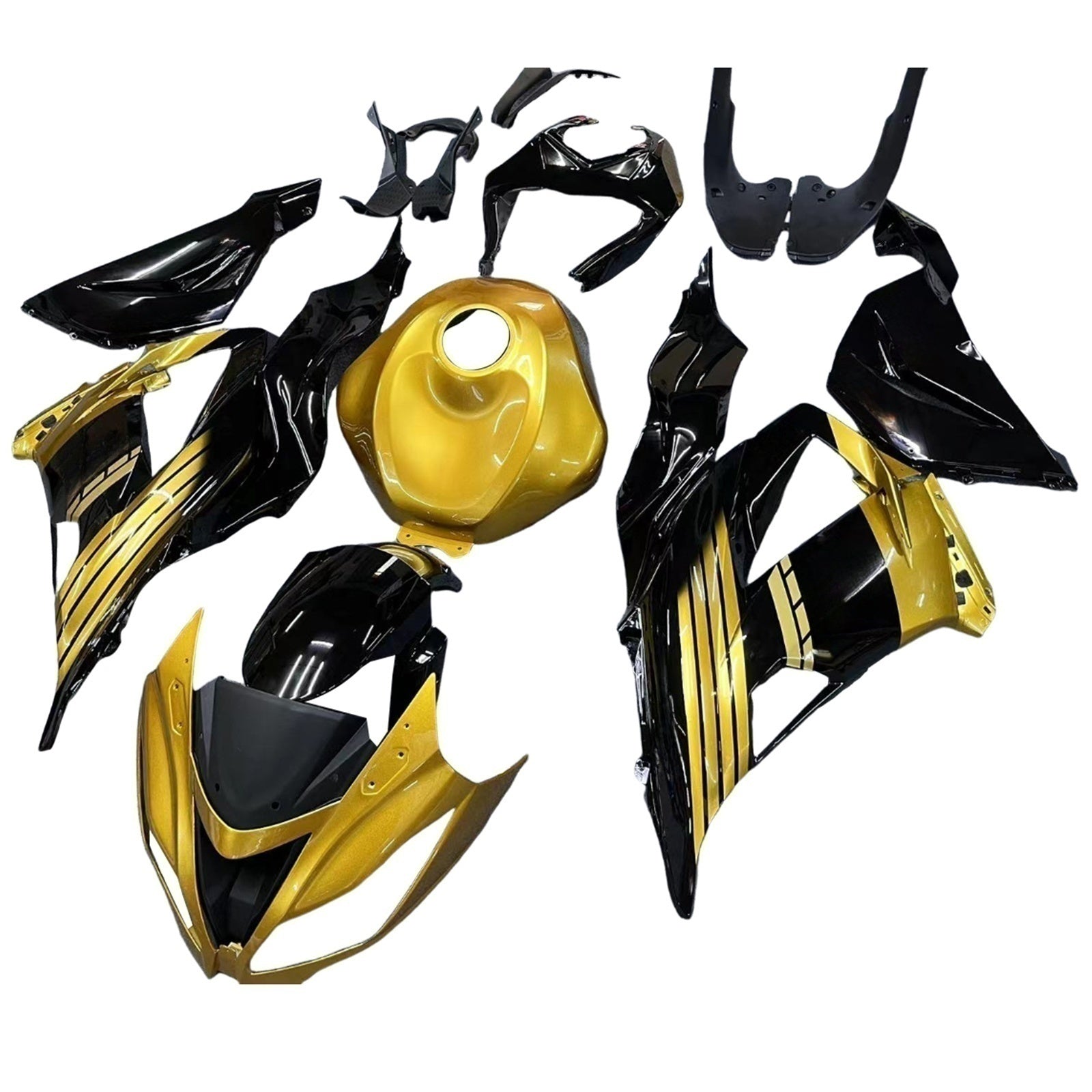 Amotopart Kawasaki ZX6R 636 2013-2018 Kit Carénage Carrosserie Plastique ABS