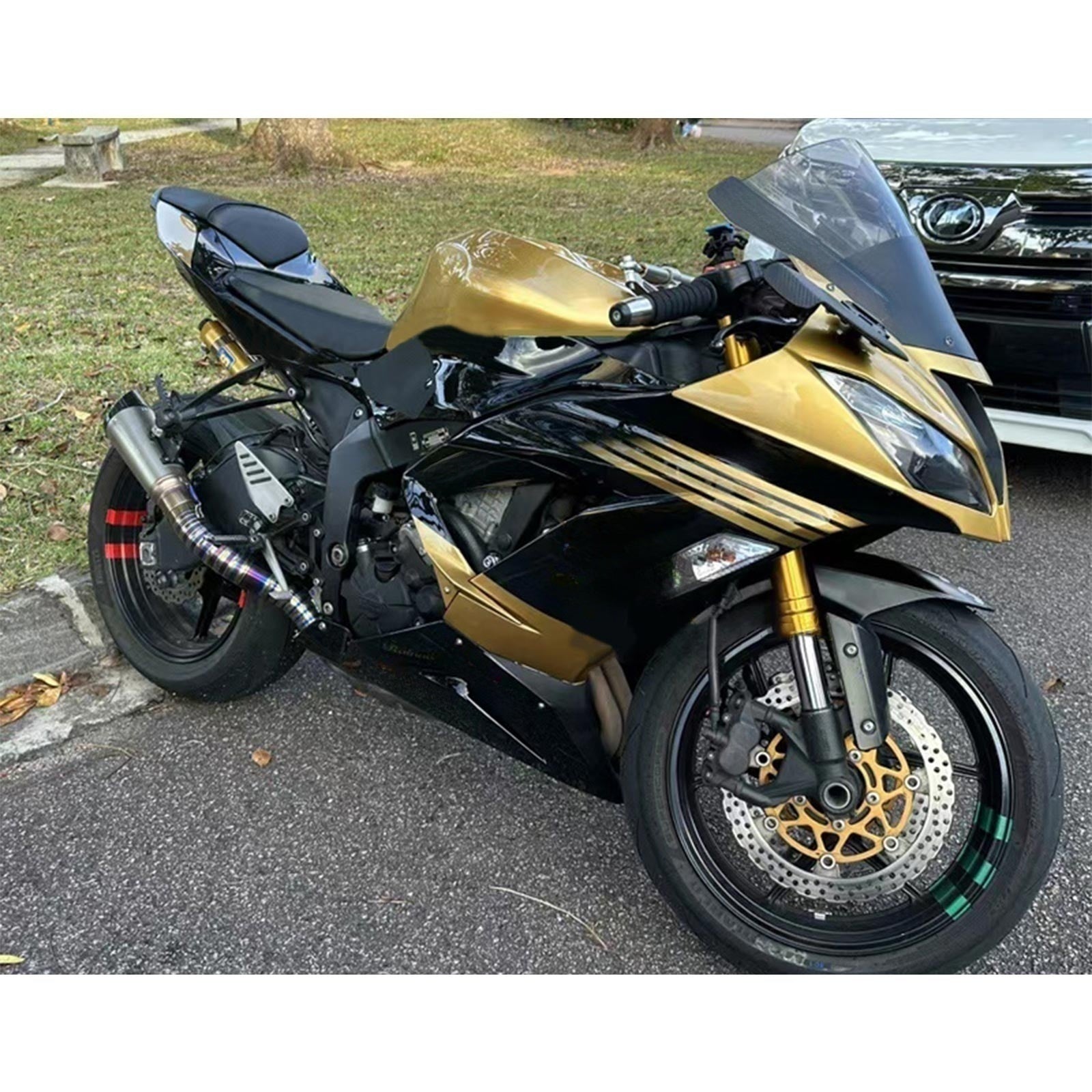Amotopart Kawasaki ZX6R 636 2013-2018 Kit Carénage Carrosserie Plastique ABS