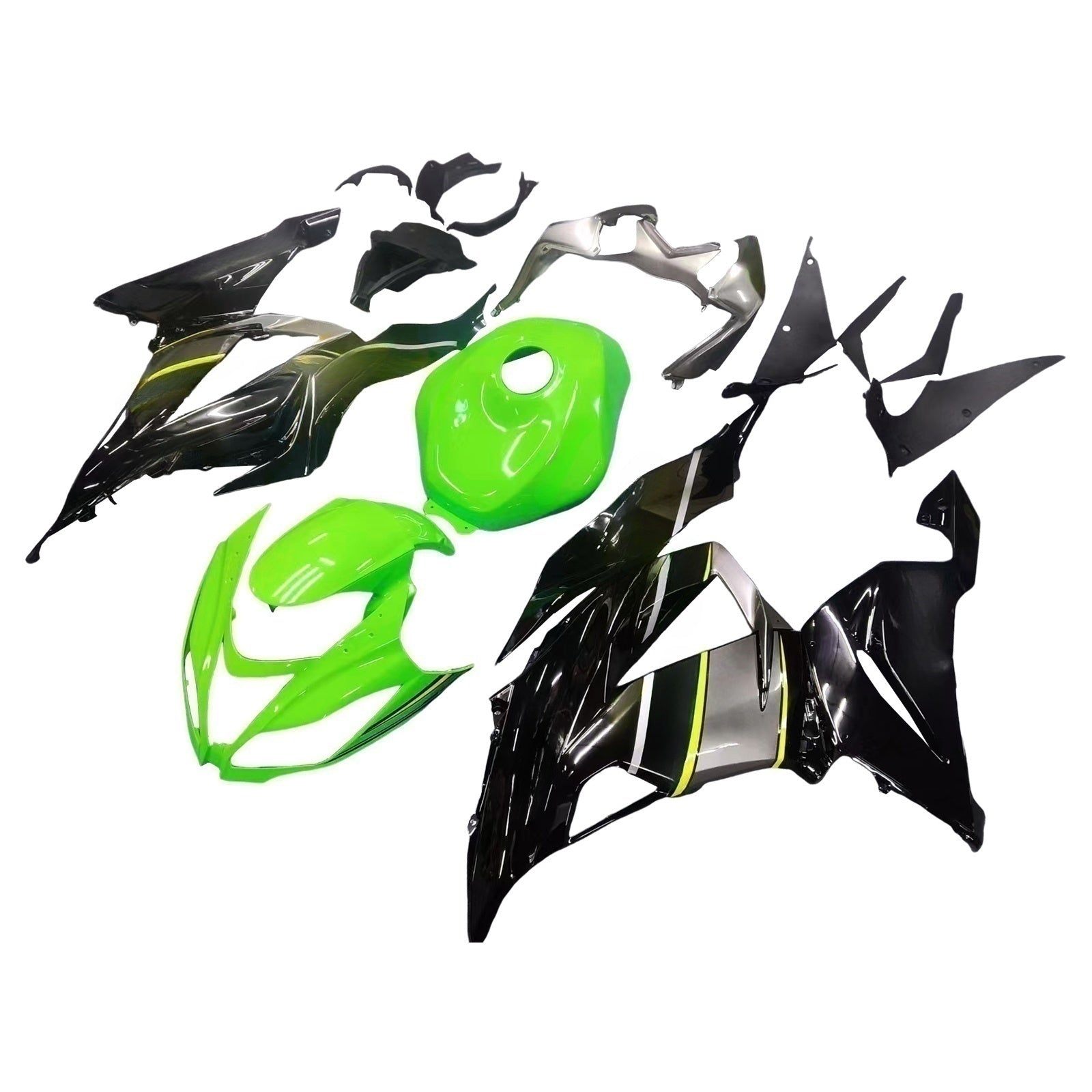 Amotopart Kawasaki ZX6R 636 2013-2018 Kit Carénage Carrosserie Plastique ABS