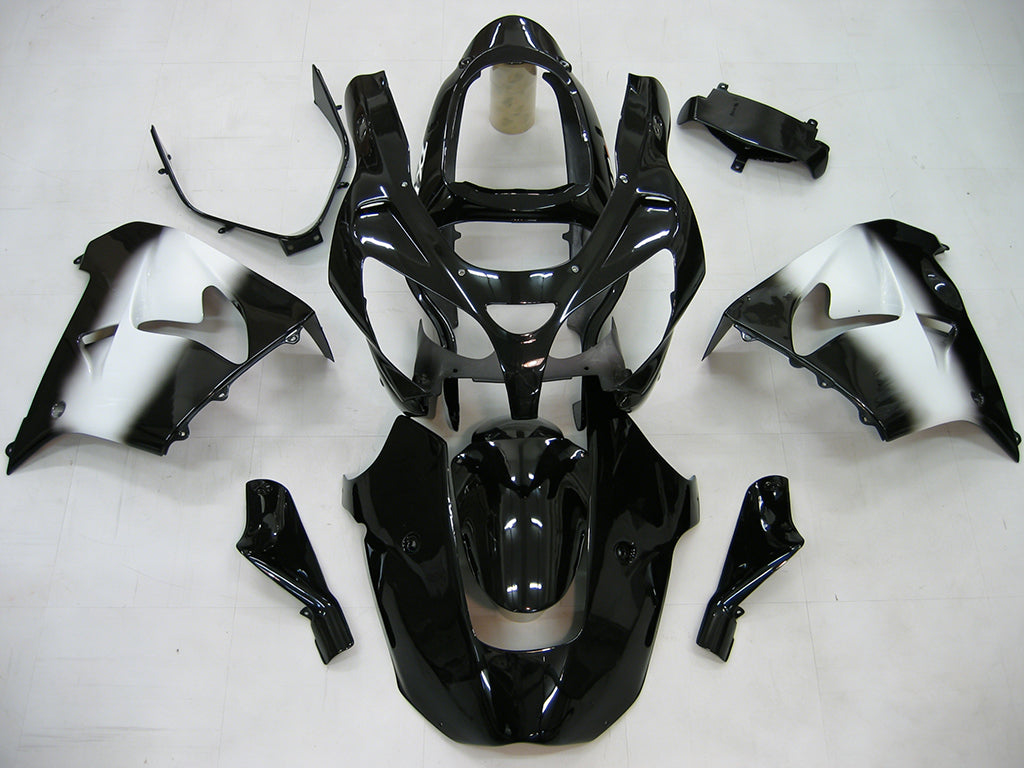 Amotopart Fairings 2000-2001 Kawasaki ZX 9R Musta valkoinen West ZX9R Generic
