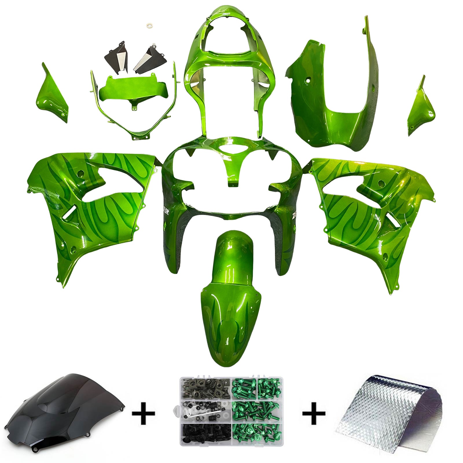 Kit carena Amotopart per Kawasaki ZX9R 2000-2001 Generico