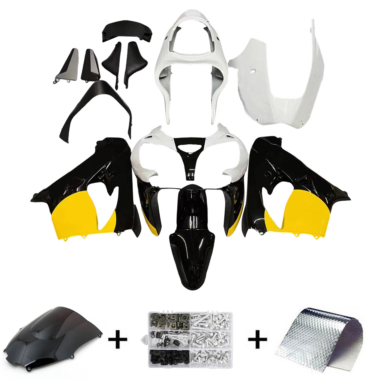 Kit de carénage Amotopart pour Kawasaki ZX9R 2000-2001 Générique