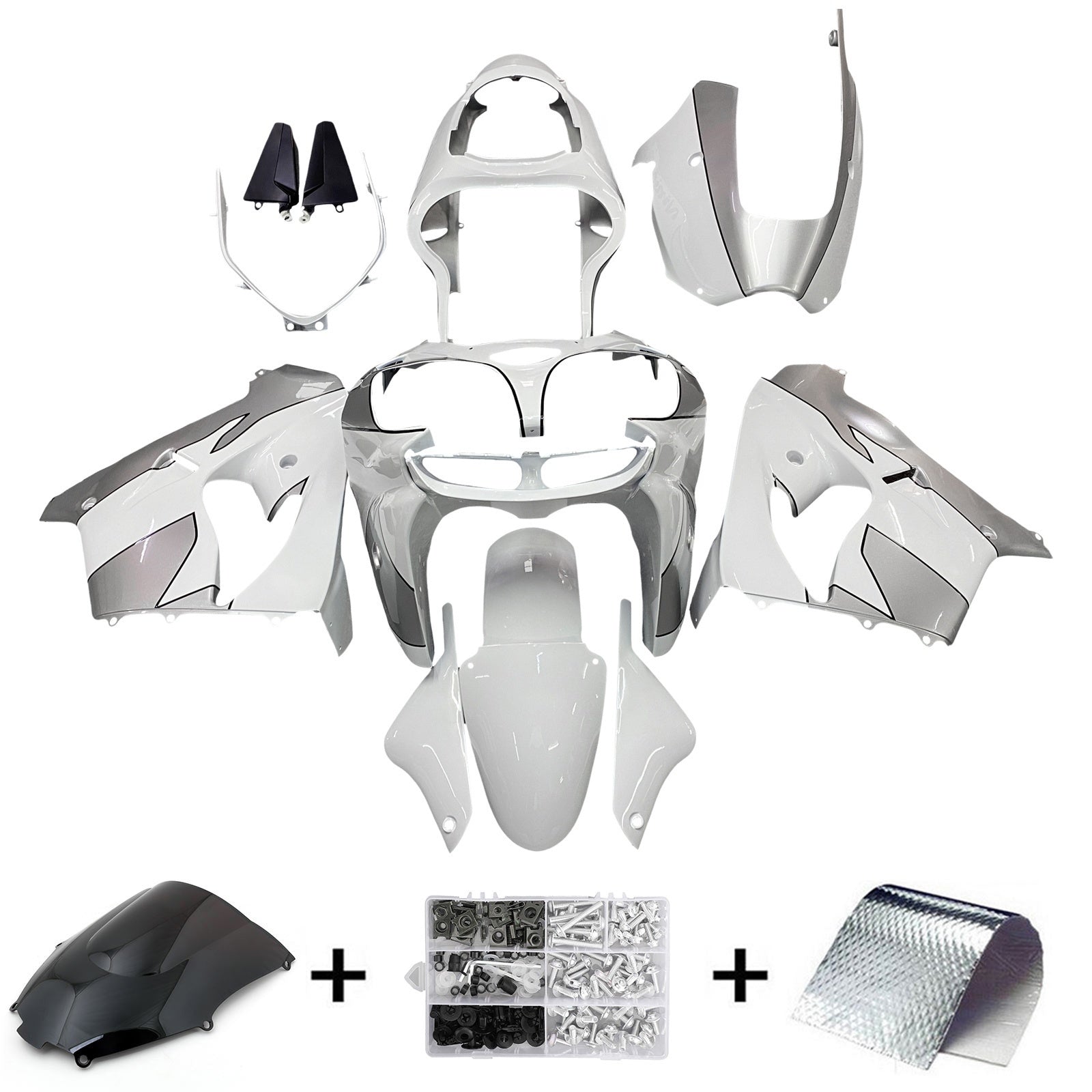 Kit de carénage Amotopart pour Kawasaki ZX9R 2000-2001 Générique
