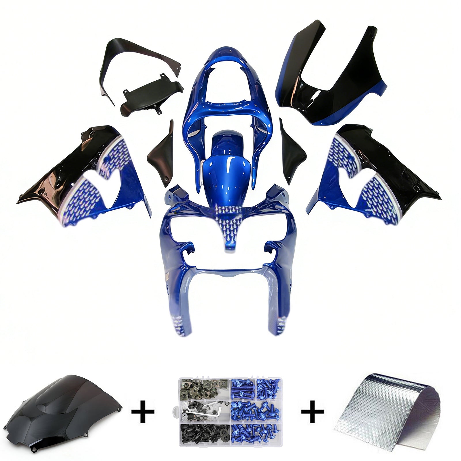 2000-2001 Kawasaki ZX9R Kit de carénage d'injection carrosserie plastique ABS