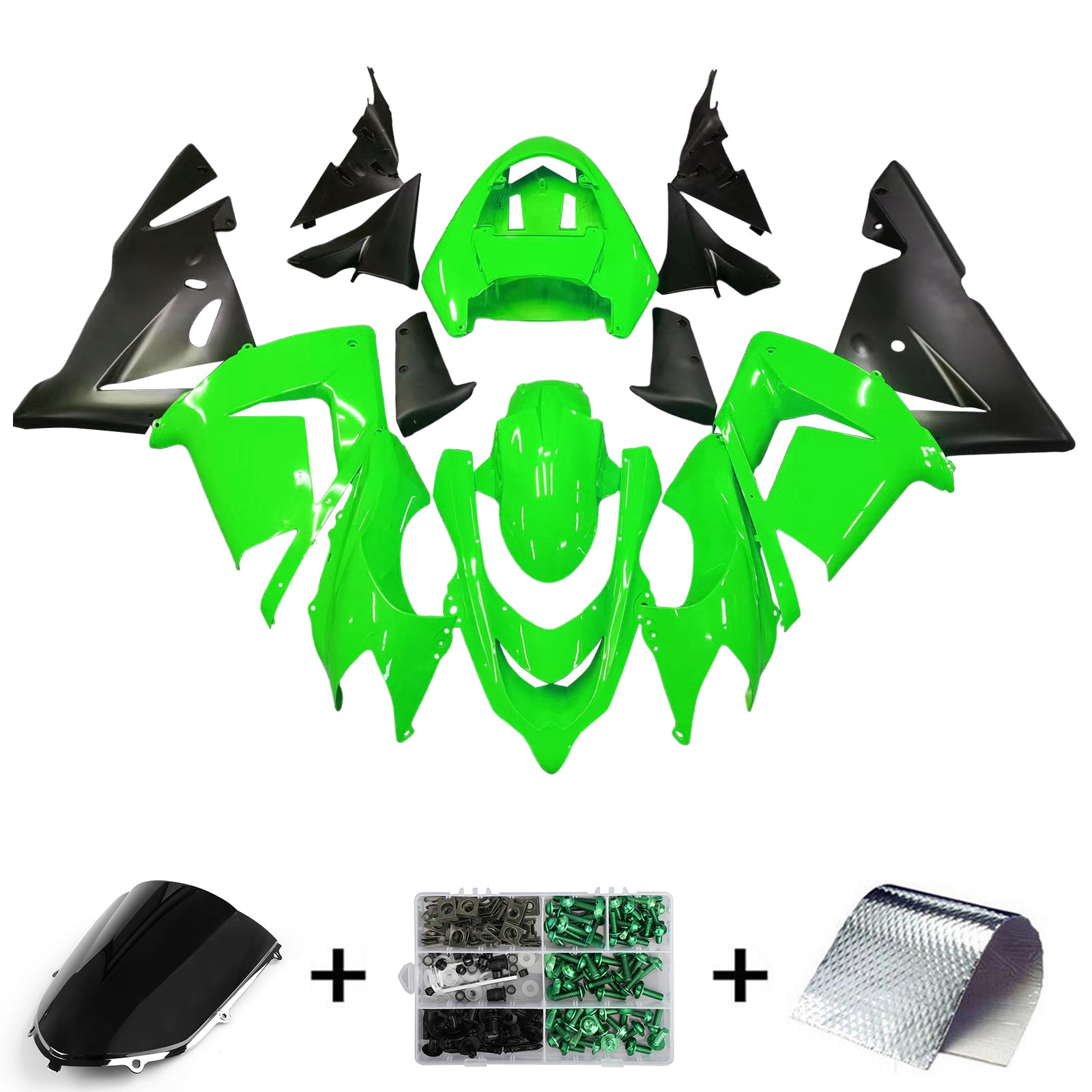 Carénages Amotopart 2004-2005 Kawasaki ZX 10R Vert Noir Ninja Generic