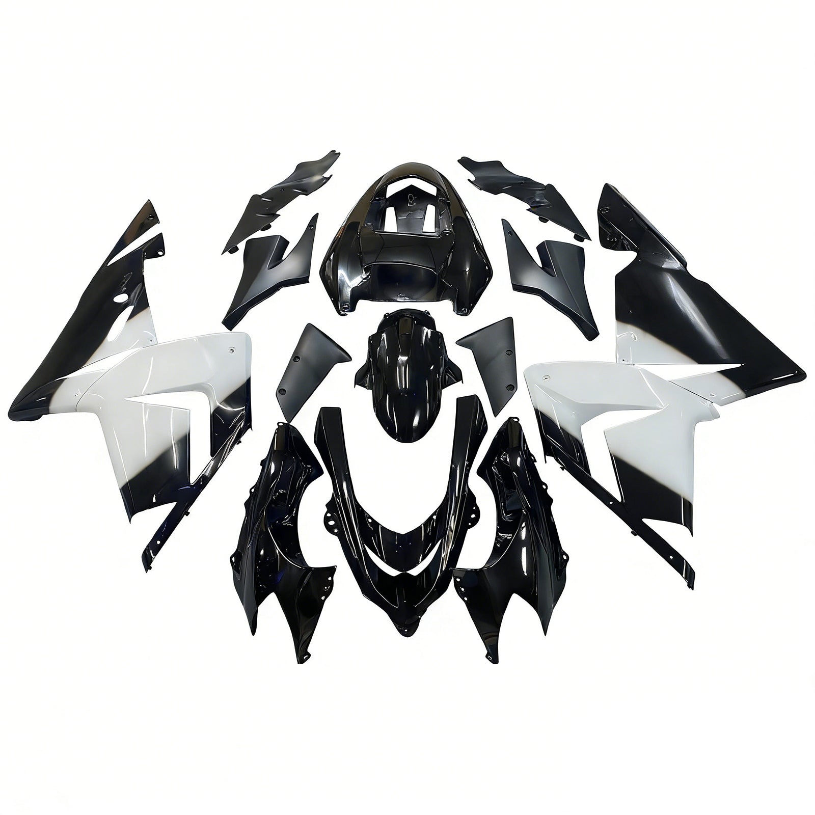 Carénages Amotopart 2004-2005 Kawasaki ZX 10R Noir Blanc West Ninja Generic
