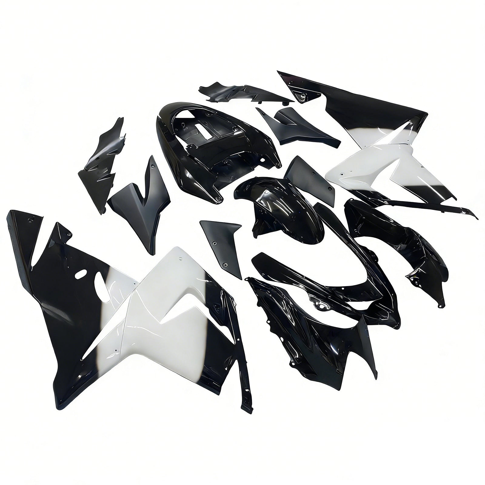 Carénages Amotopart 2004-2005 Kawasaki ZX 10R Noir Blanc West Ninja Generic