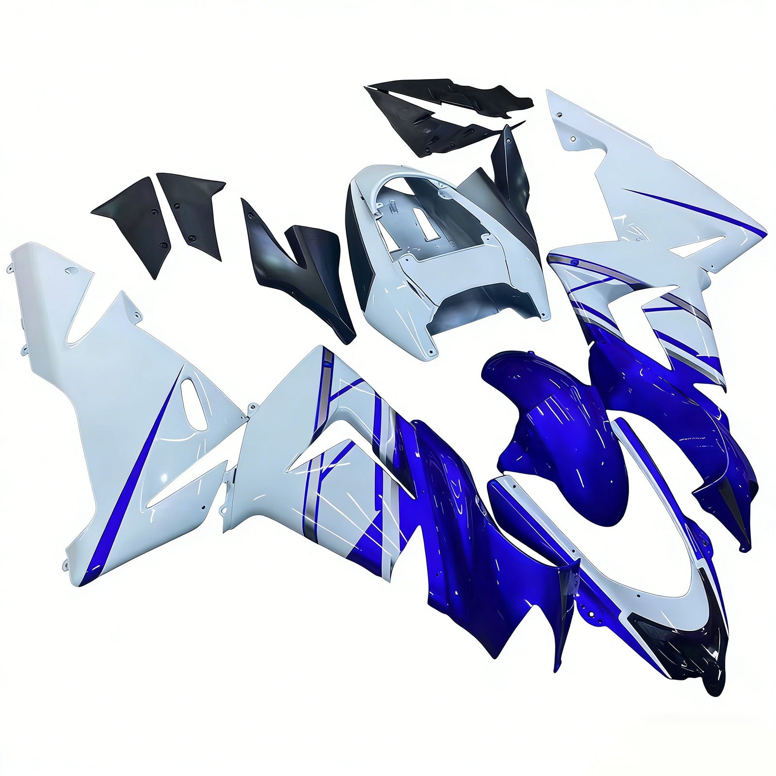 Amotopart stroomlijnkappen 2004-2005 Kawasaki ZX 10R blauw wit FIAT generiek