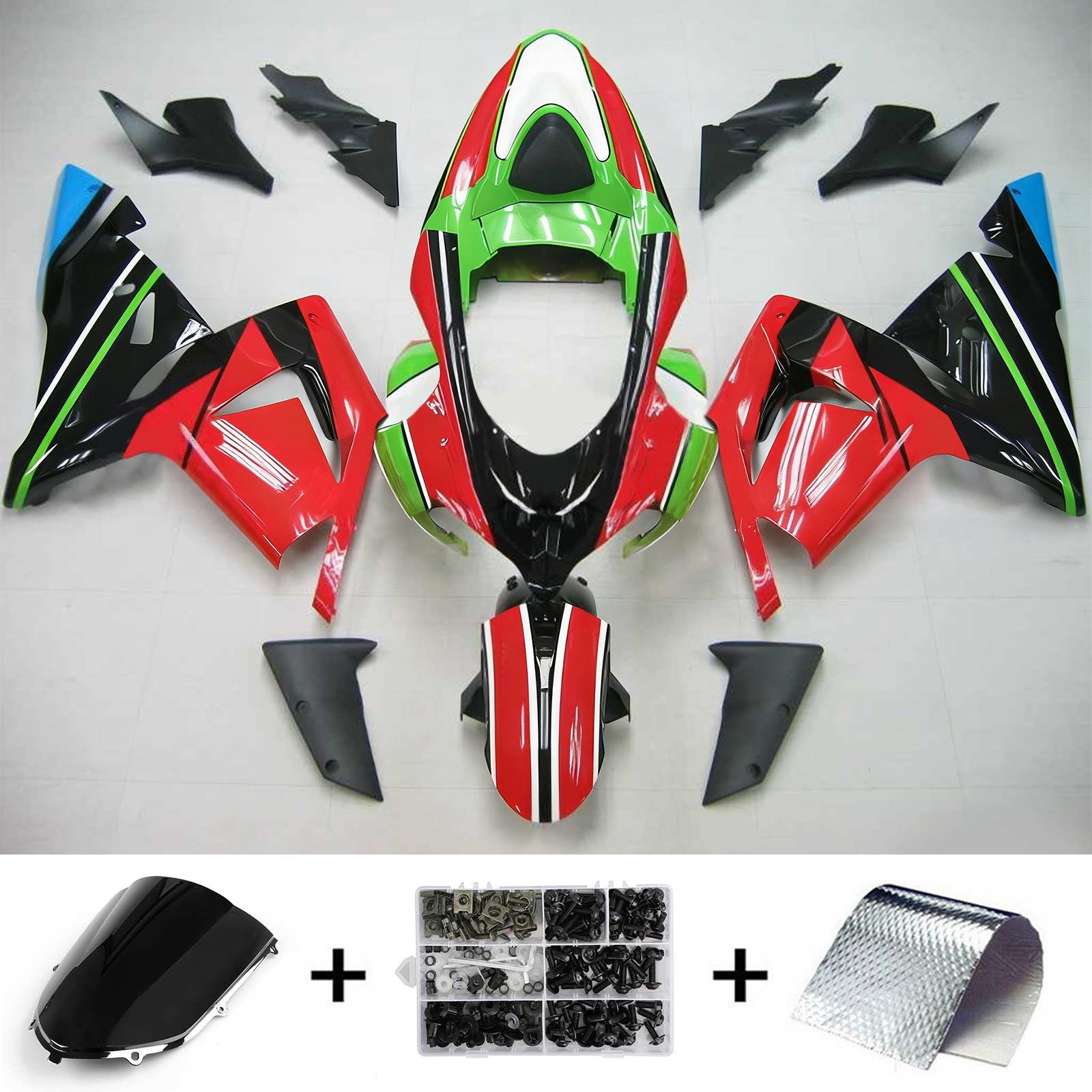 Kit de carénage Amotopart pour Kawasaki ZX10R 2004-2005 Générique