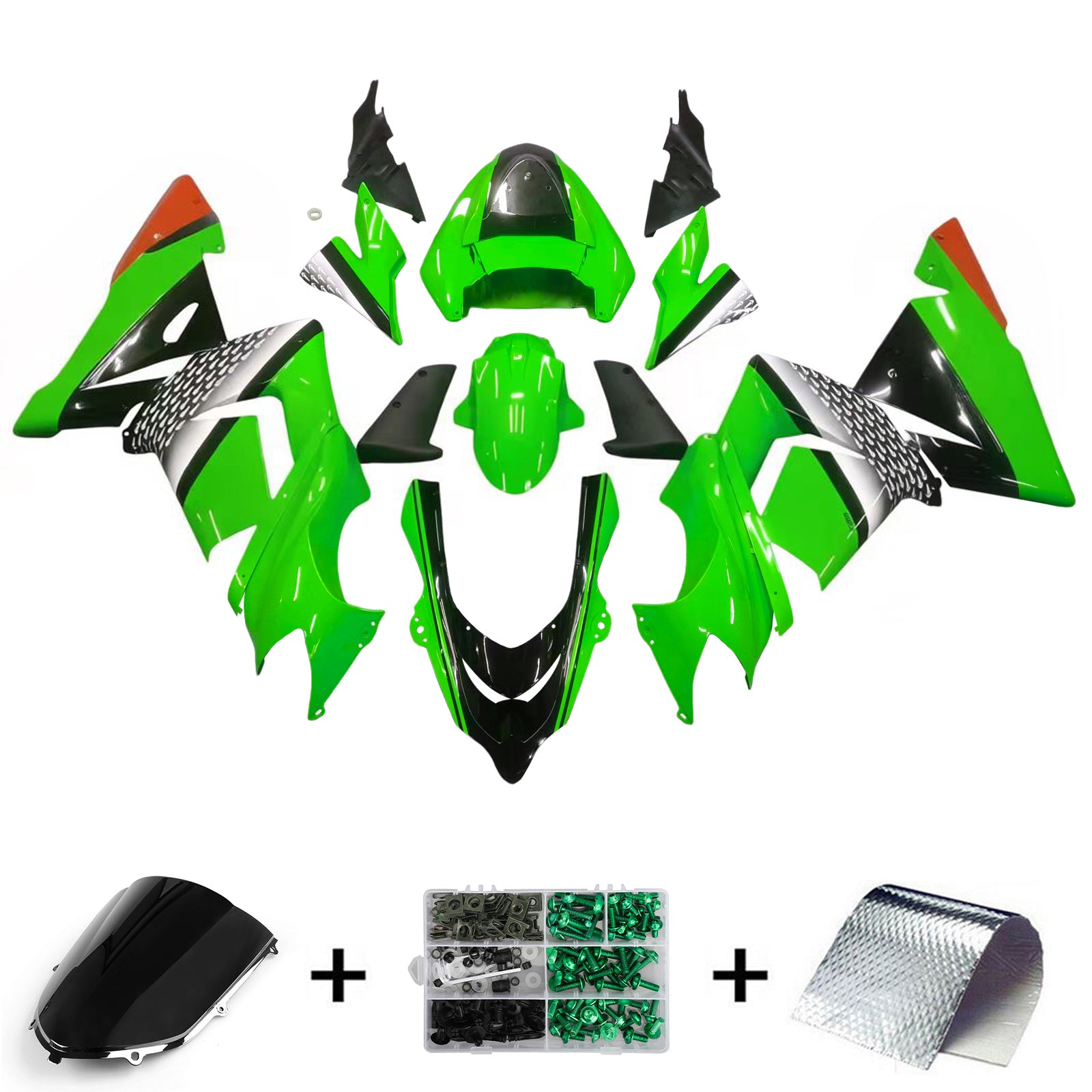 Kit de carénage Amotopart pour Kawasaki ZX10R 2004-2005 Générique